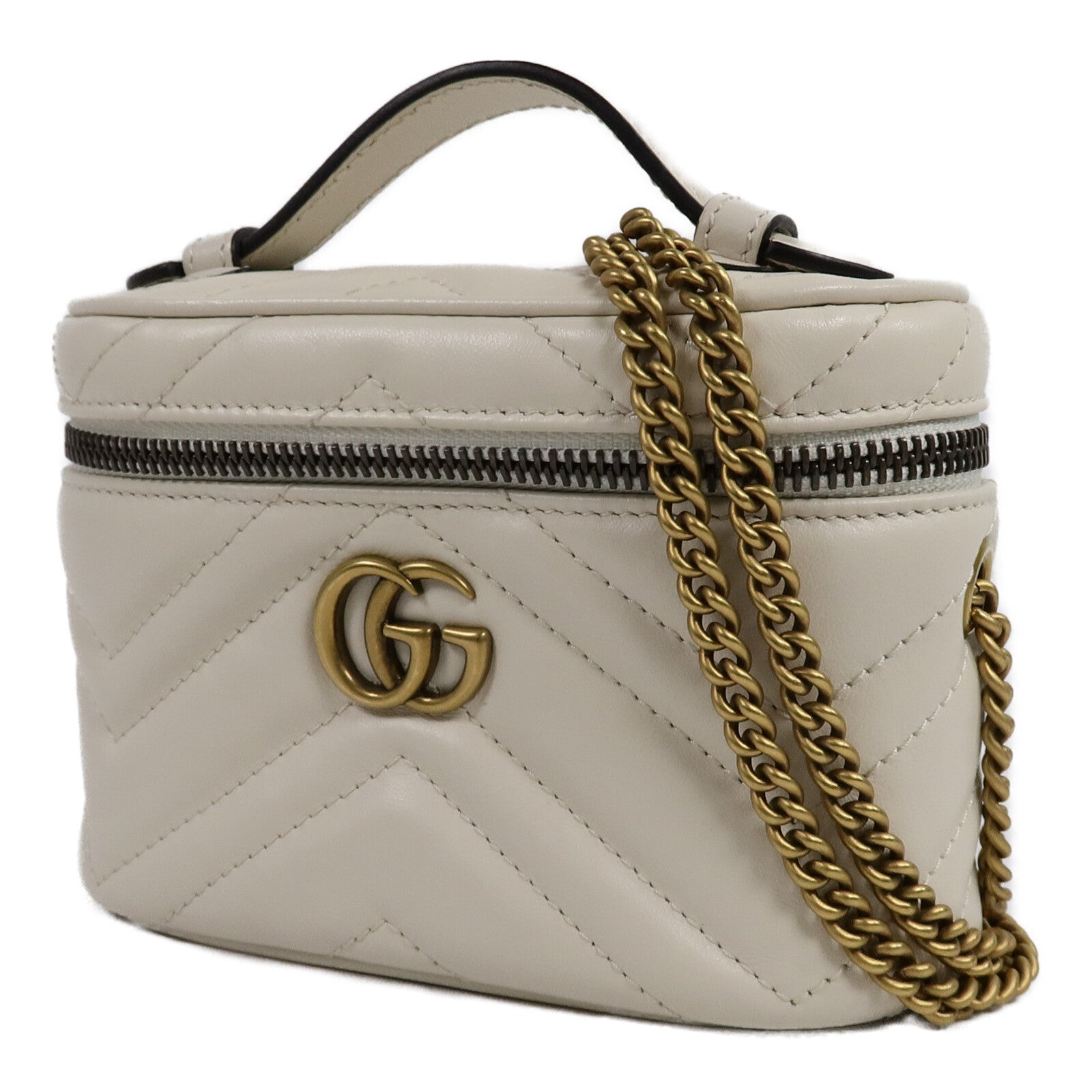 GUCCI 牛皮皮革GG Marmont鏈帶肩背袋