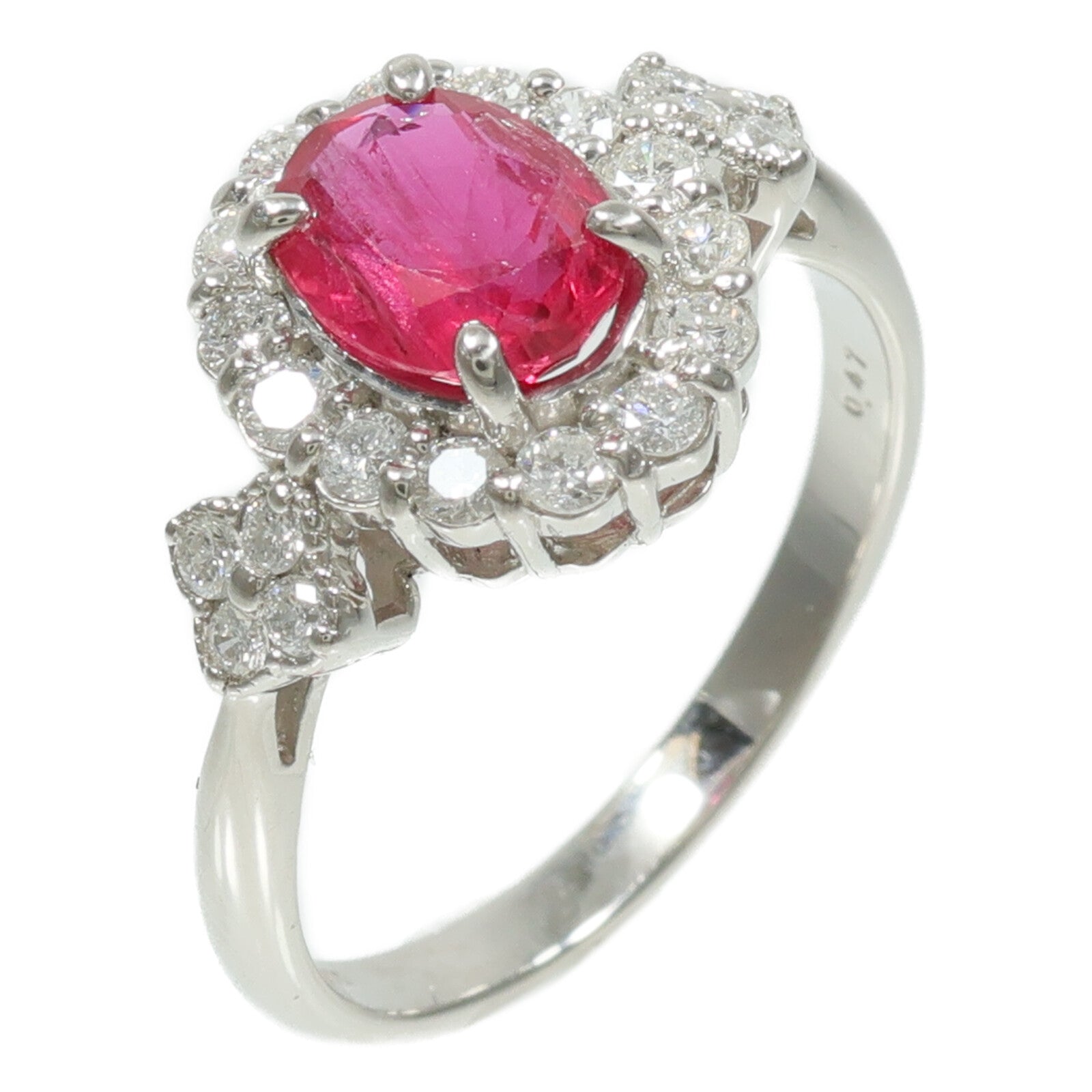 JEWELRY PT900鉑金Ruby Diamond Ring紅寶石/鑽石戒指