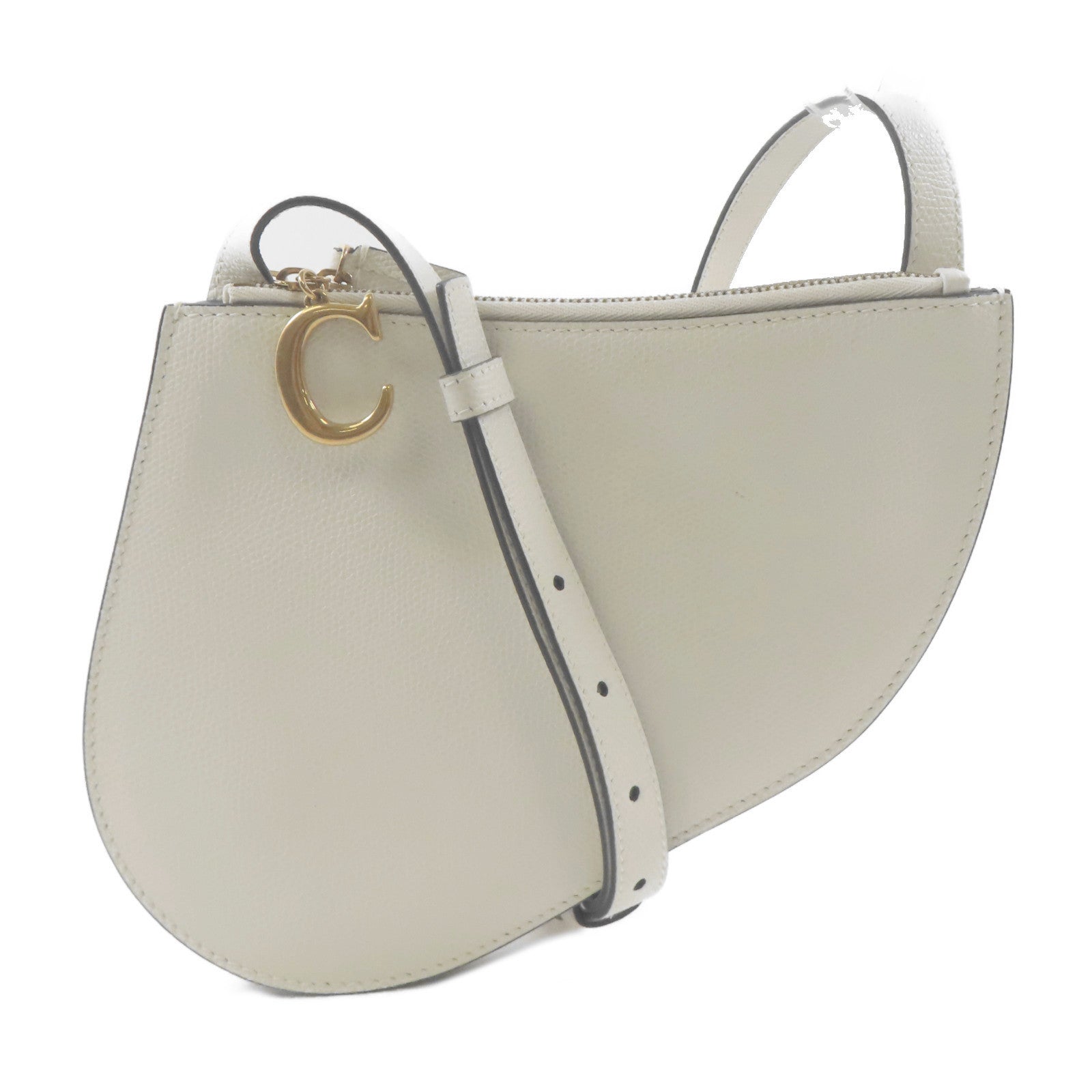 Dior 牛皮皮革Saddle Trio Crossbody Pouch金扣肩背袋白色