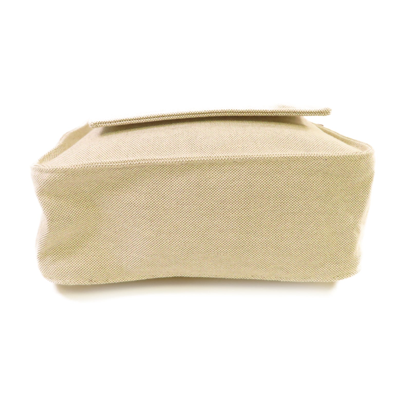 HERMES Toile H帆布/Barenia皮革Marwari PM Shoulder Bag銀扣肩背袋杏色