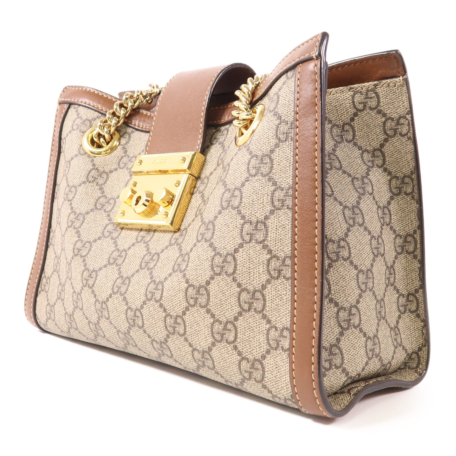 GUCCI 塗層帆布Padlock Tote金扣肩背袋