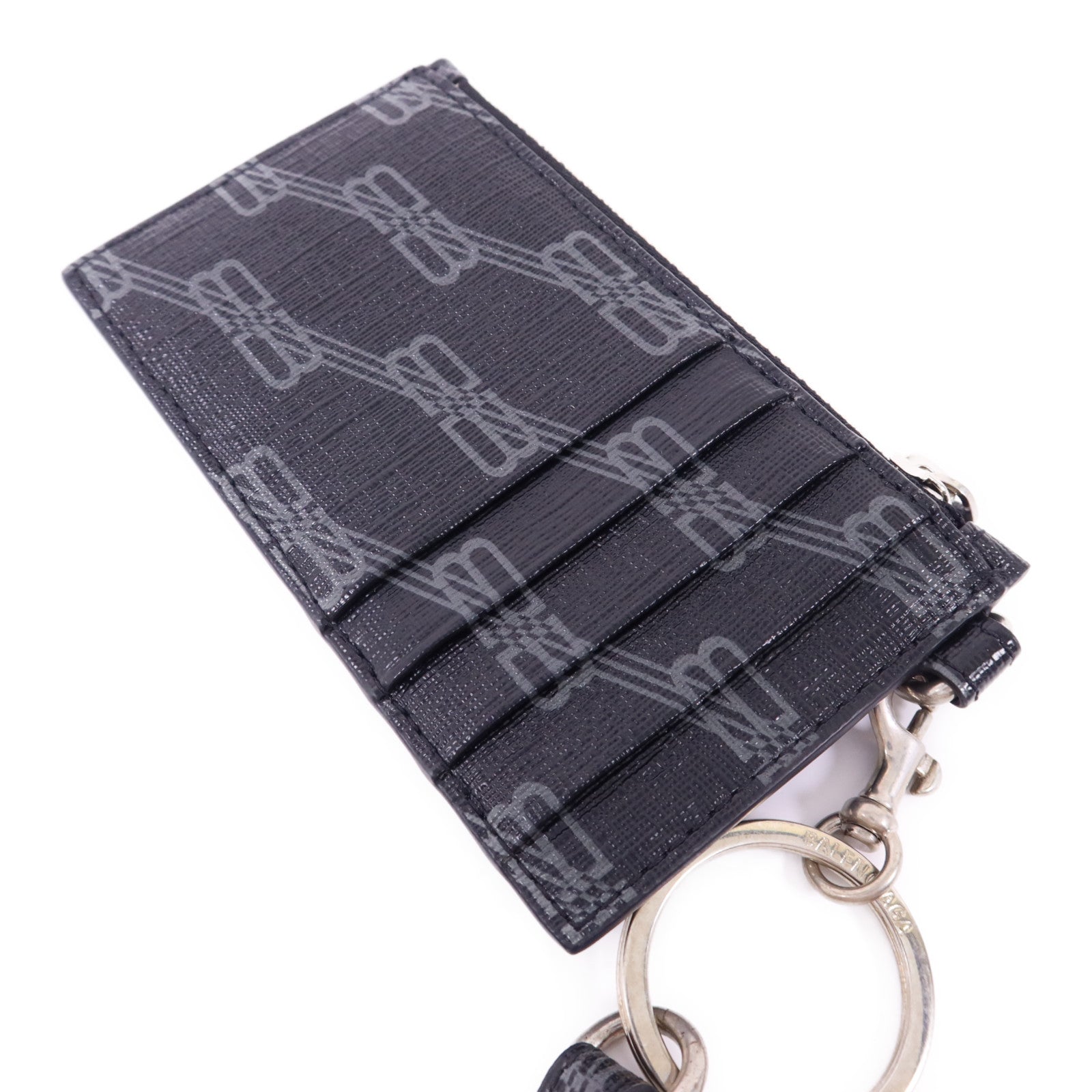 BALENCIAGA 塗層帆布Card Case銀扣卡片套