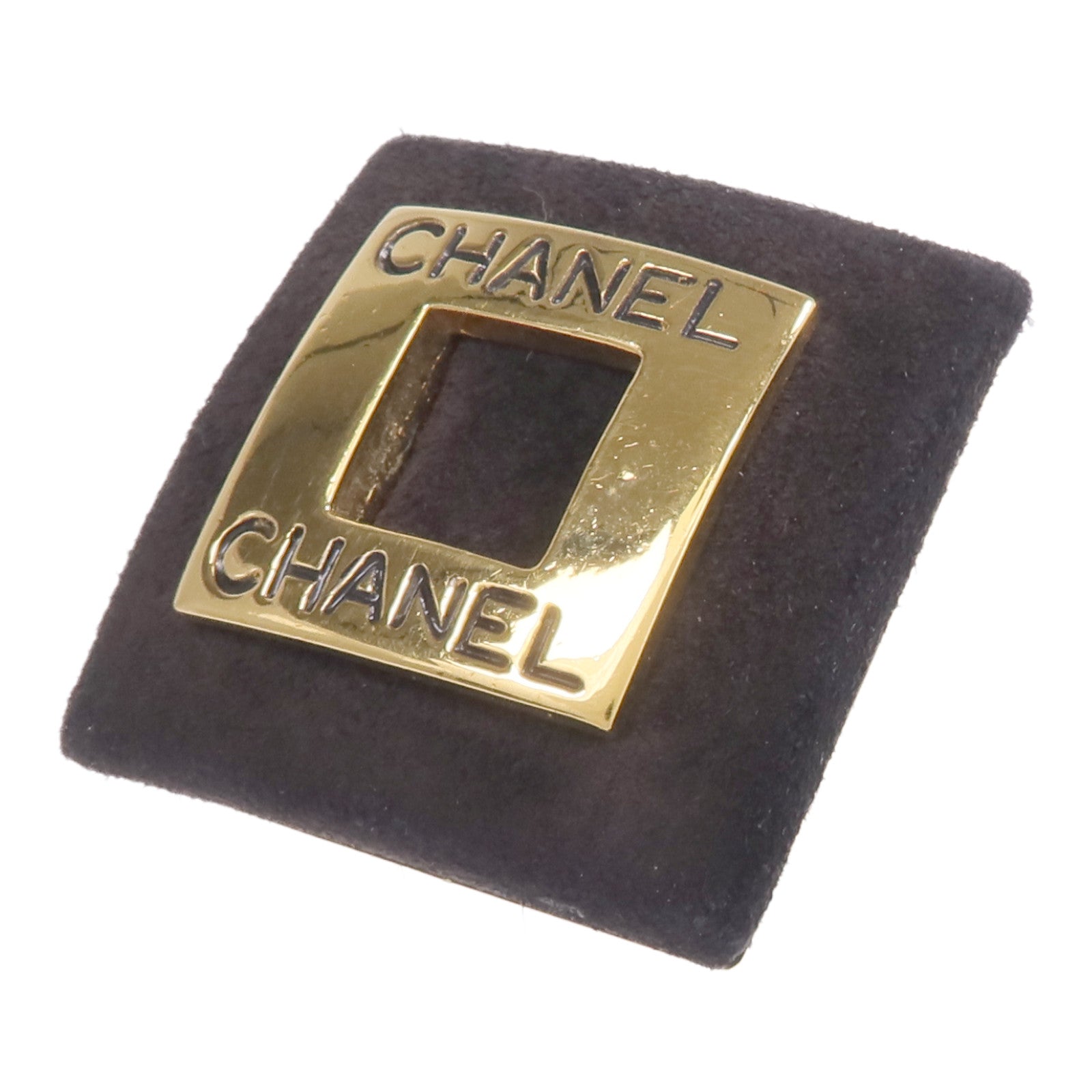CHANEL 麂皮皮革/金屬Earrings耳環