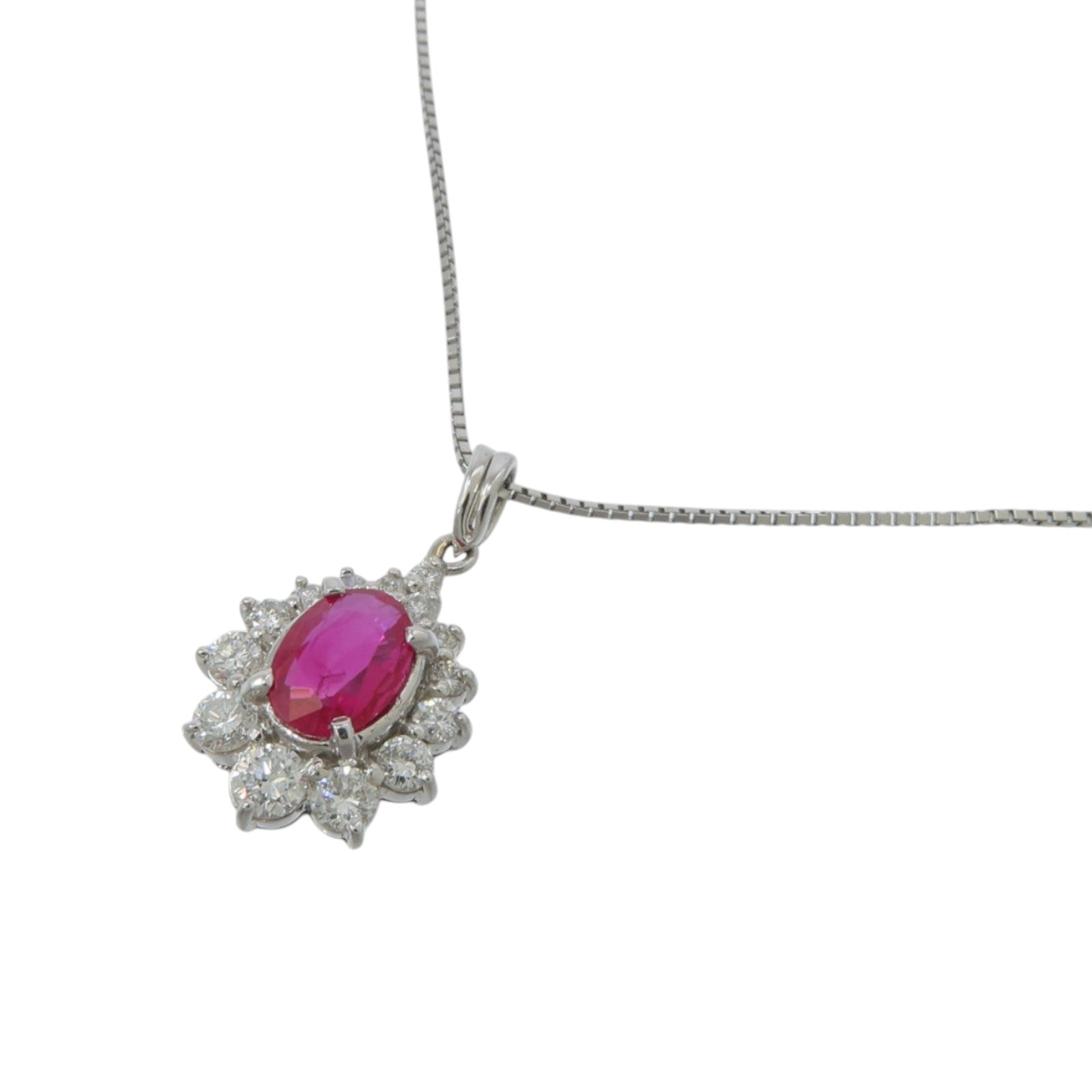 JEWELRY PT900/PT850鉑金Ruby Diamond Necklace紅寶石/鑽石項鍊