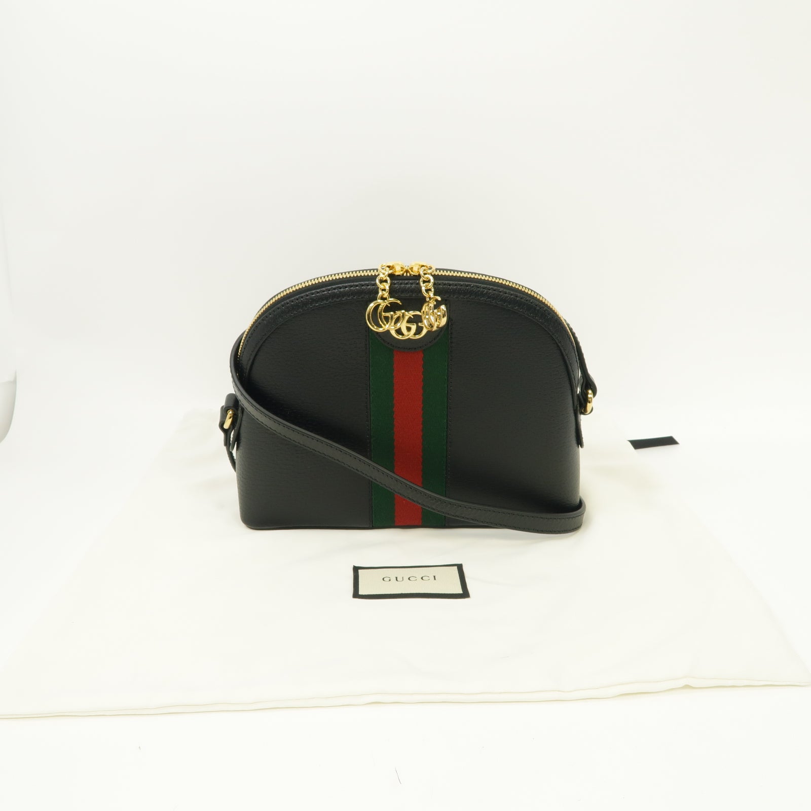 GUCCI 牛皮皮革Shoulder Bag金扣肩背袋黑色