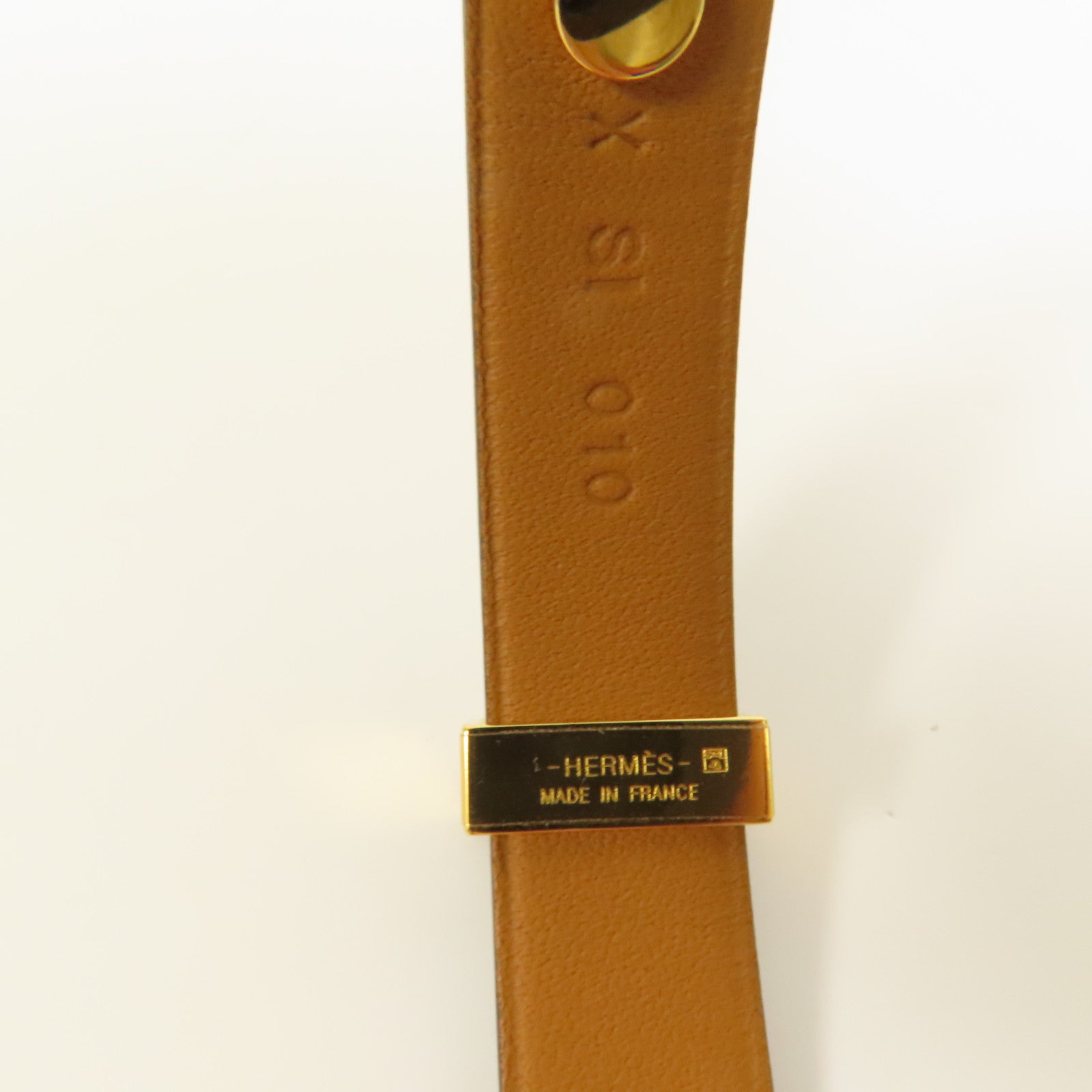 HERMES Swift皮革Mini Dog Bracelet金扣手帶