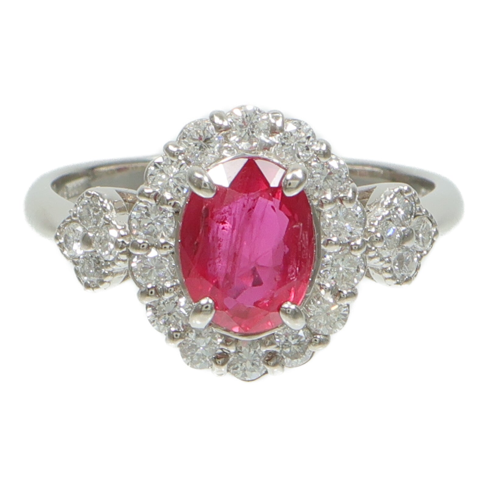 JEWELRY PT900鉑金Ruby Diamond Ring紅寶石/鑽石戒指