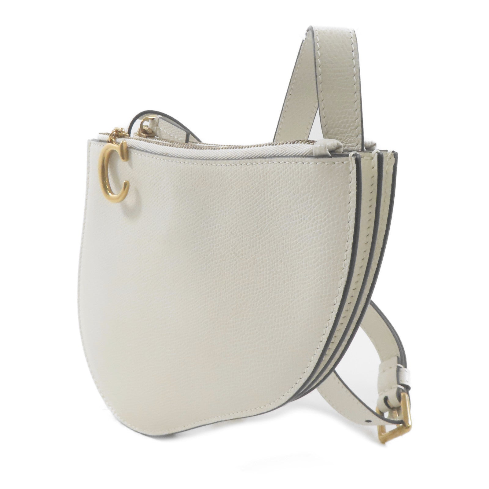 Dior 牛皮皮革Saddle Trio Crossbody Pouch金扣肩背袋白色