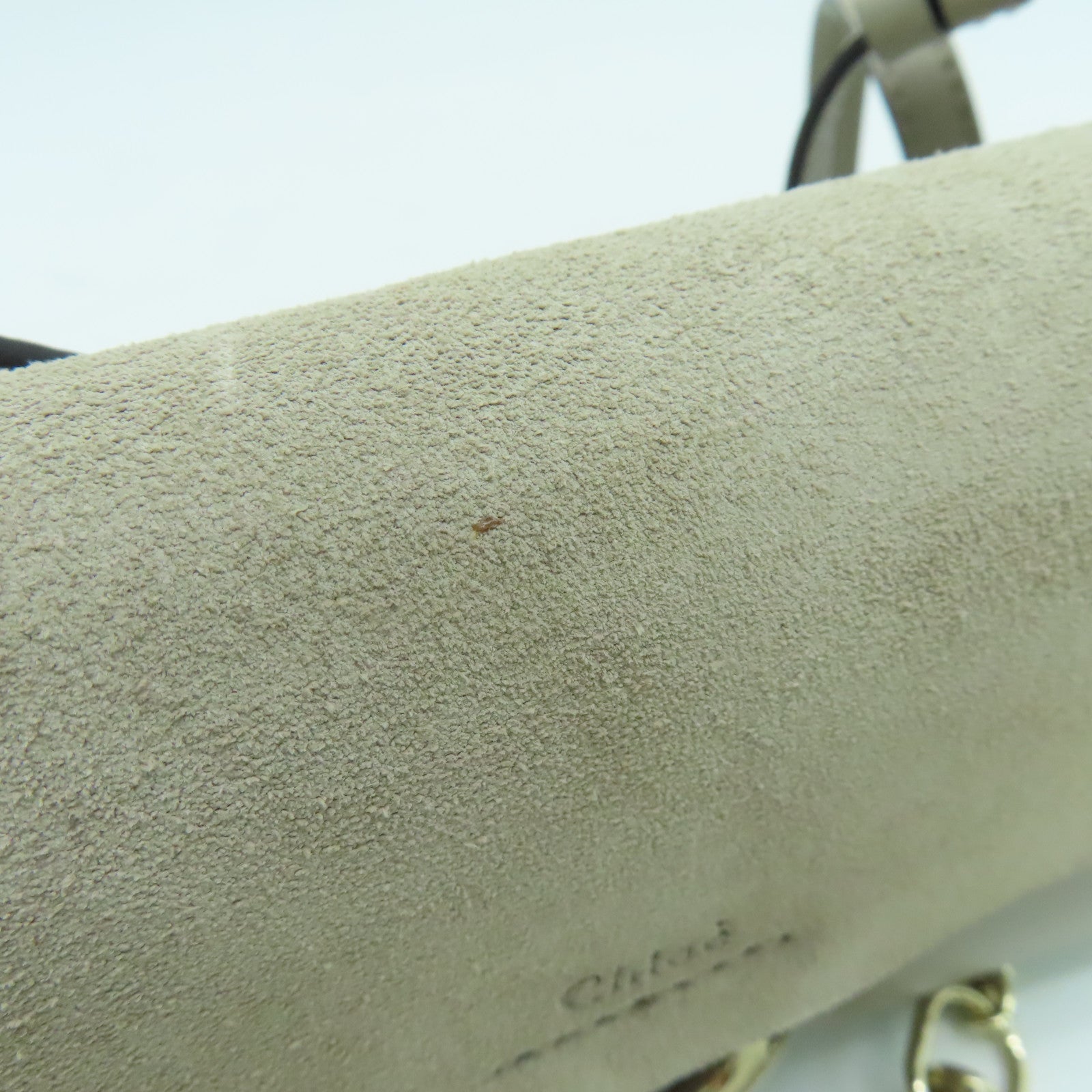 Chloe 【激減優惠】牛皮皮革Faye Wallet On Strap金扣肩背袋灰色