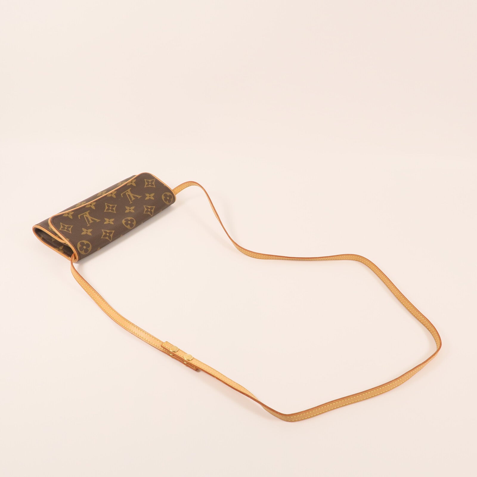 LOUIS VUITTON Monogram Pochette Twin PM金扣肩背袋