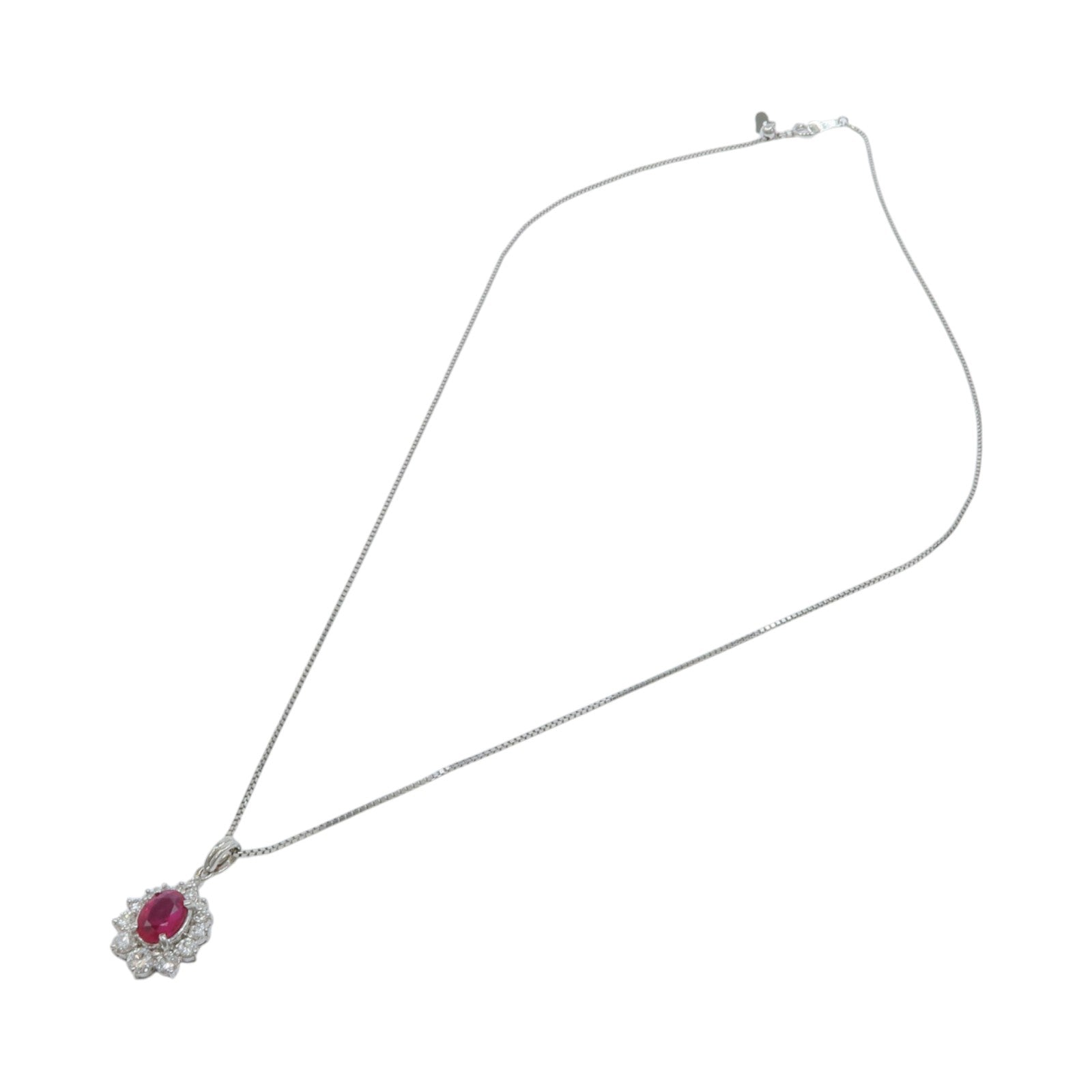 JEWELRY PT900/PT850鉑金Ruby Diamond Necklace紅寶石/鑽石項鍊