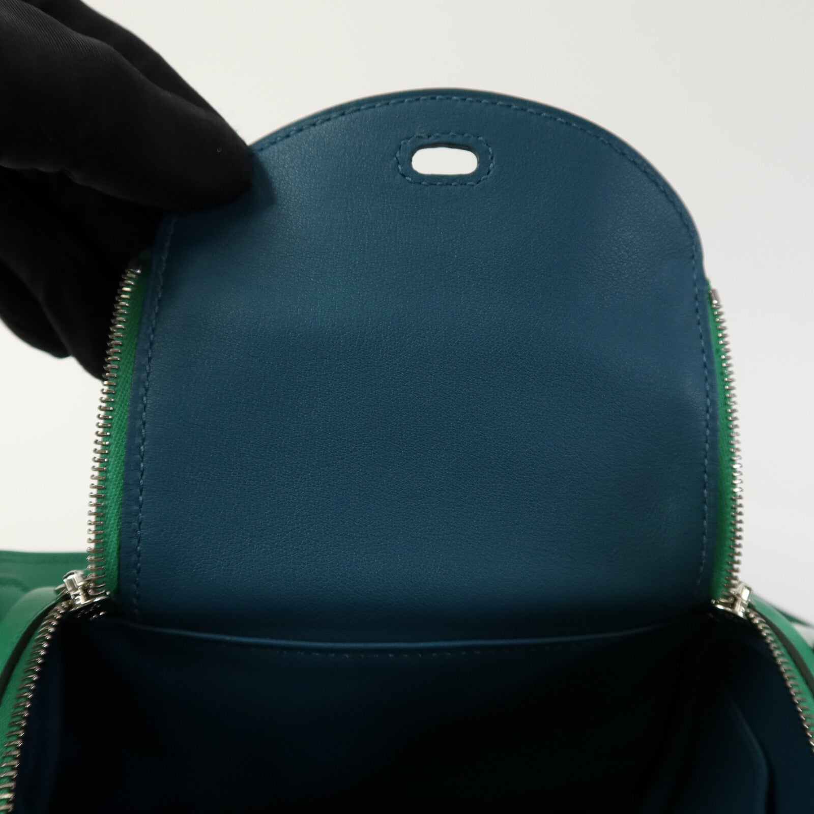 HERMES Swift皮革Mini Lindy金扣手挽肩背兩用袋Menthe