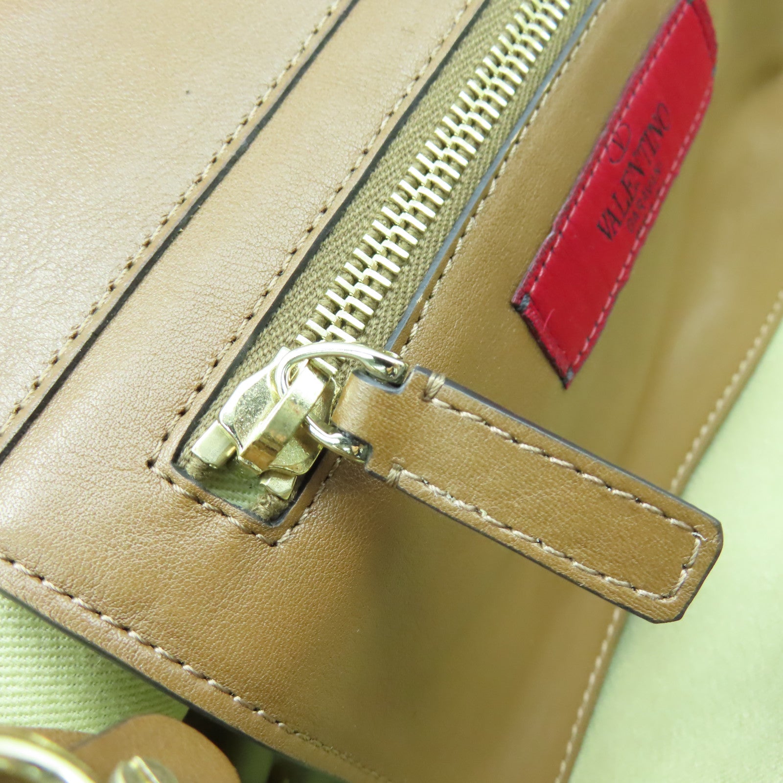 Valentino 馬毛/皮革2 Way Shoulder金扣手挽肩背兩用袋啡色