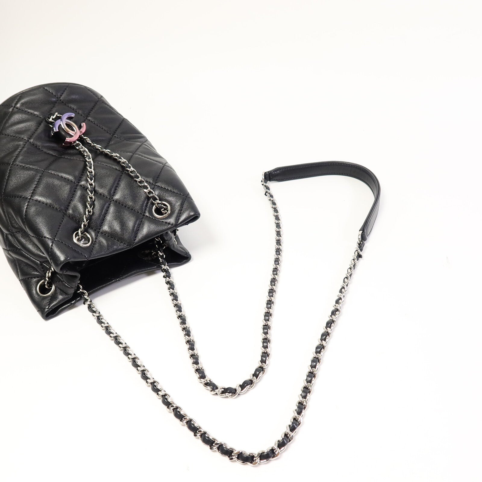 CHANEL 【激減優惠】羊皮皮革Bucket Bag鏈帶肩背袋