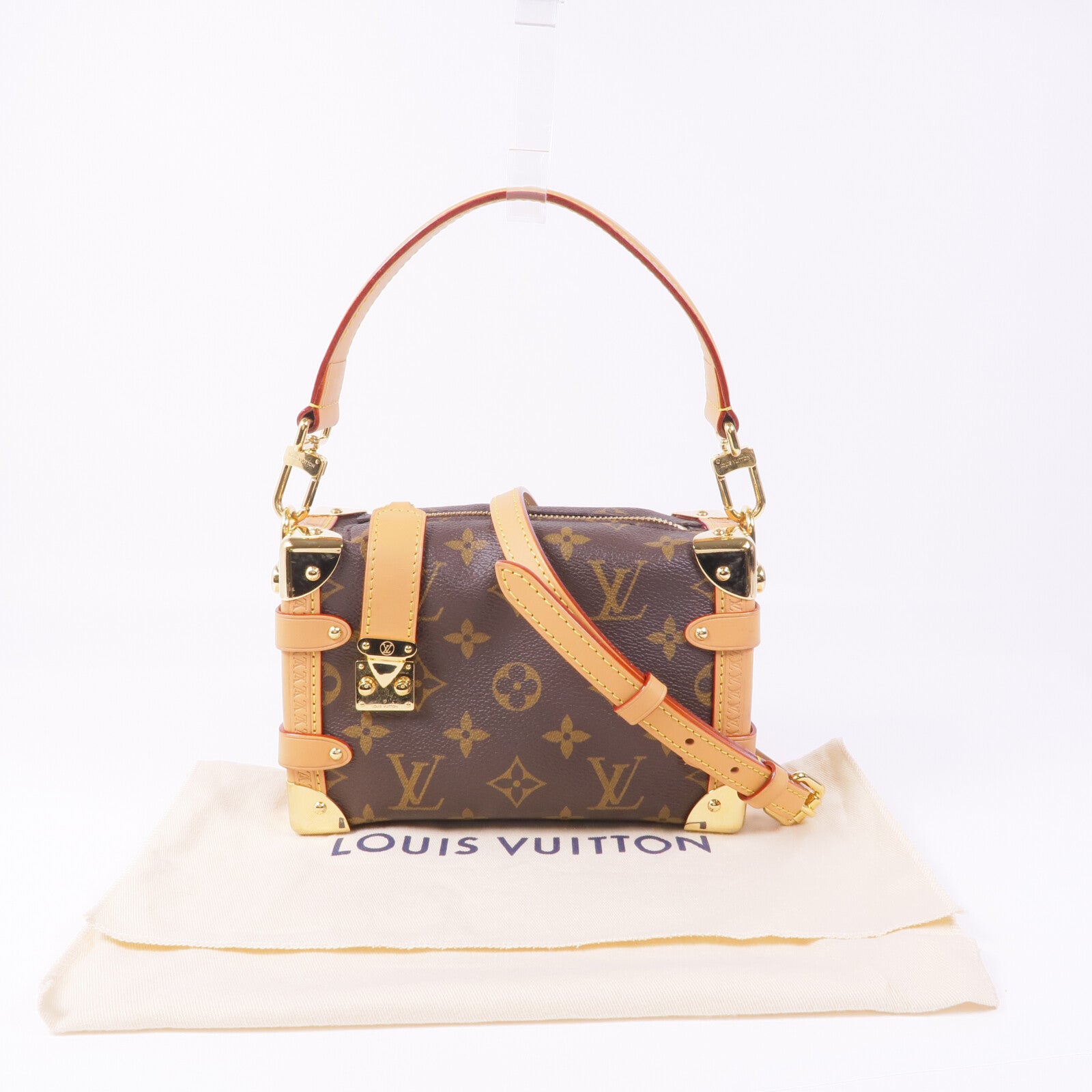 LOUIS VUITTON Monogram Side Trunk PM金扣手挽肩背兩用袋