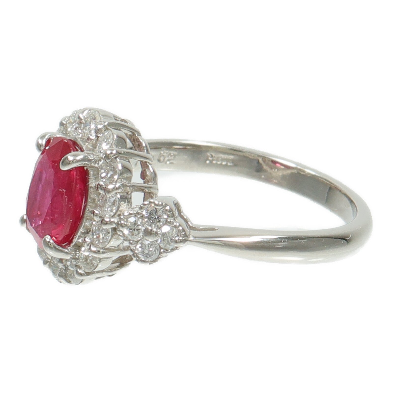 JEWELRY PT900鉑金Ruby Diamond Ring紅寶石/鑽石戒指