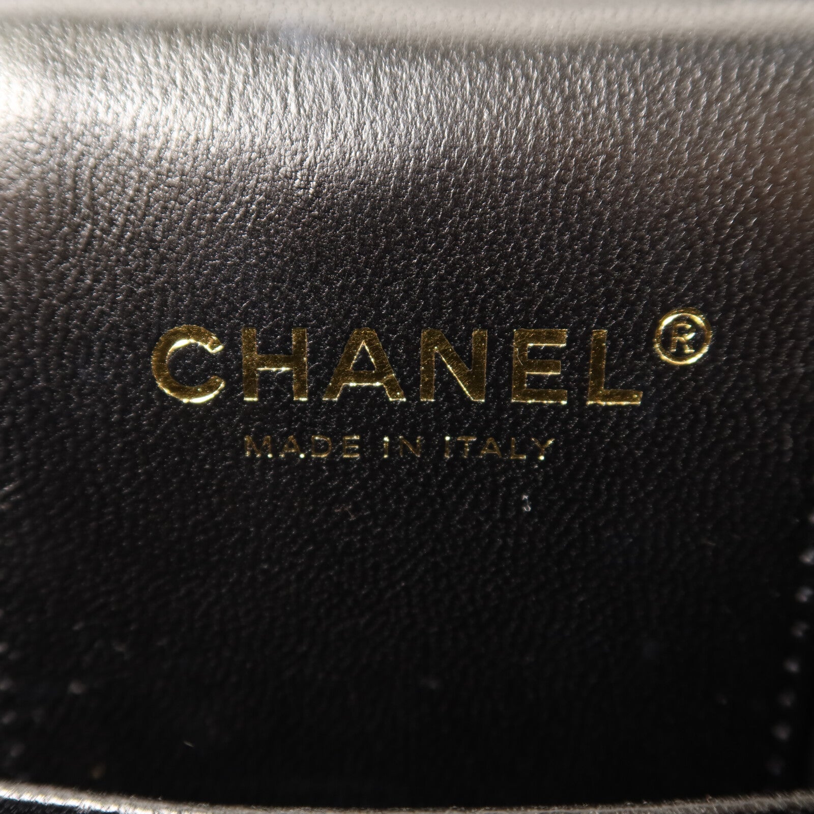 CHANEL 羊皮皮革Vanity Case金扣鏈帶手挽肩背袋