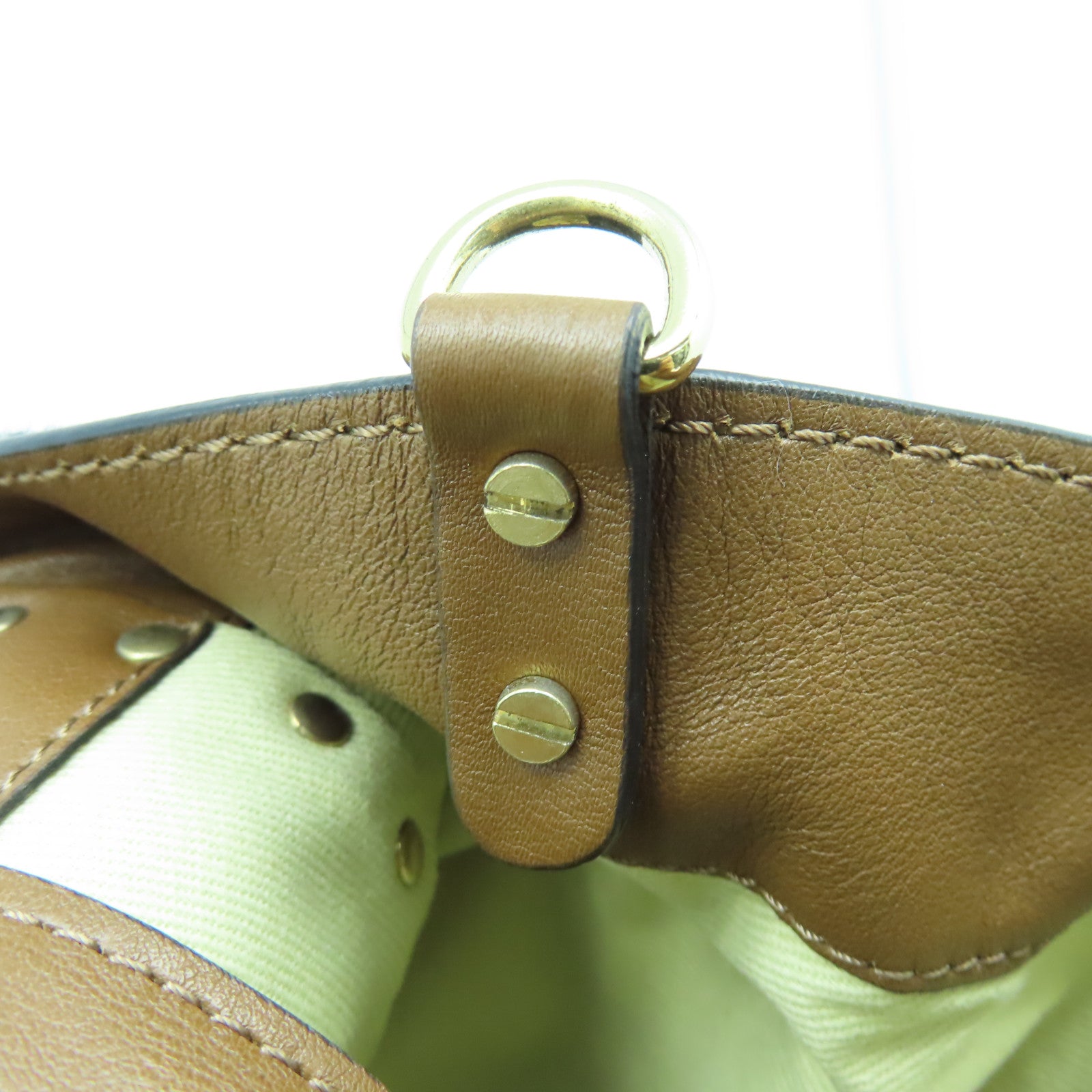 Valentino 馬毛/皮革2 Way Shoulder金扣手挽肩背兩用袋啡色