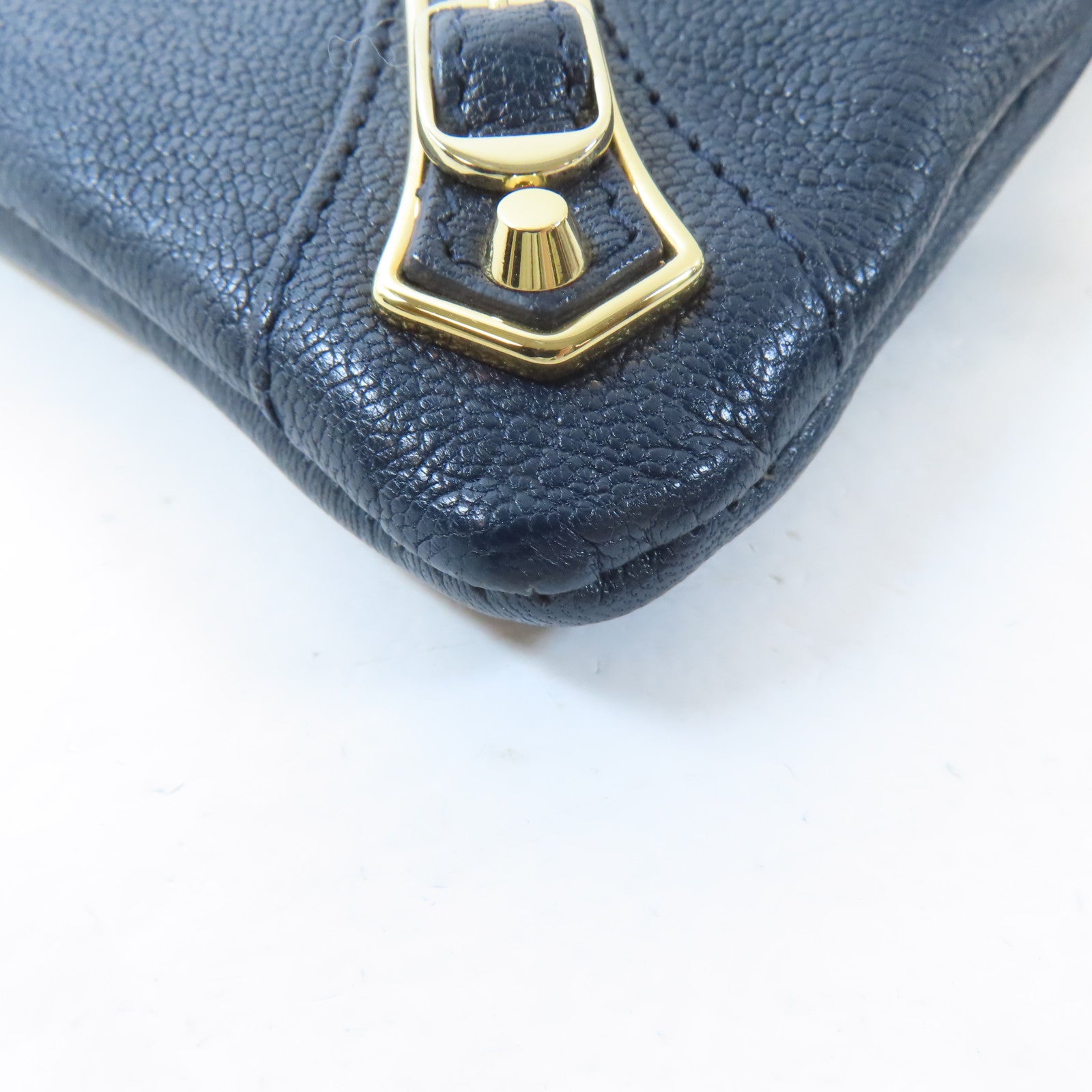 BALENCIAGA 牛皮皮革Shoulder Bag金扣肩背袋藍色