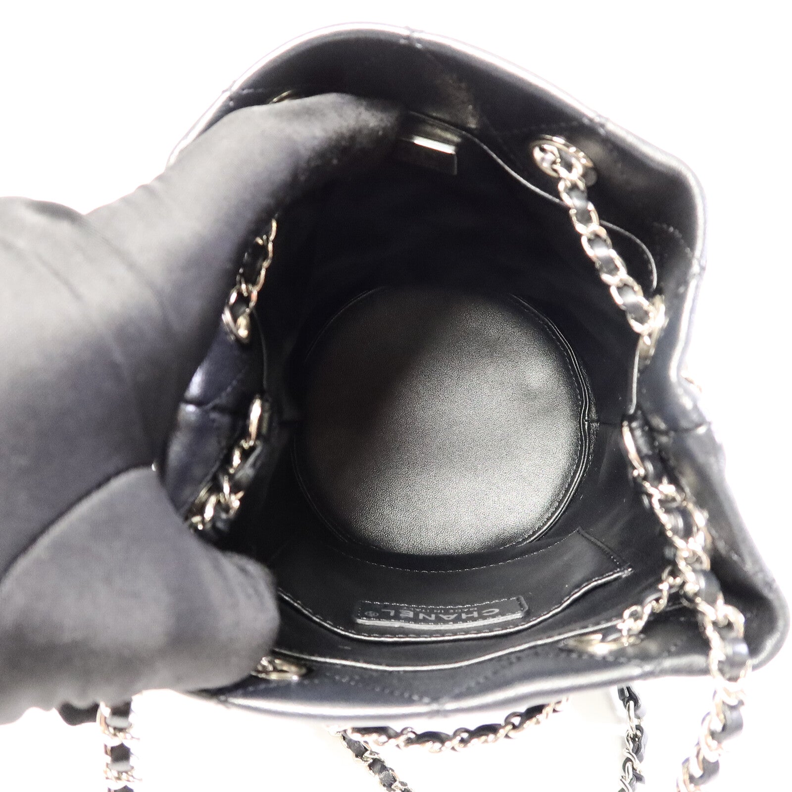 CHANEL 【激減優惠】羊皮皮革Bucket Bag鏈帶肩背袋