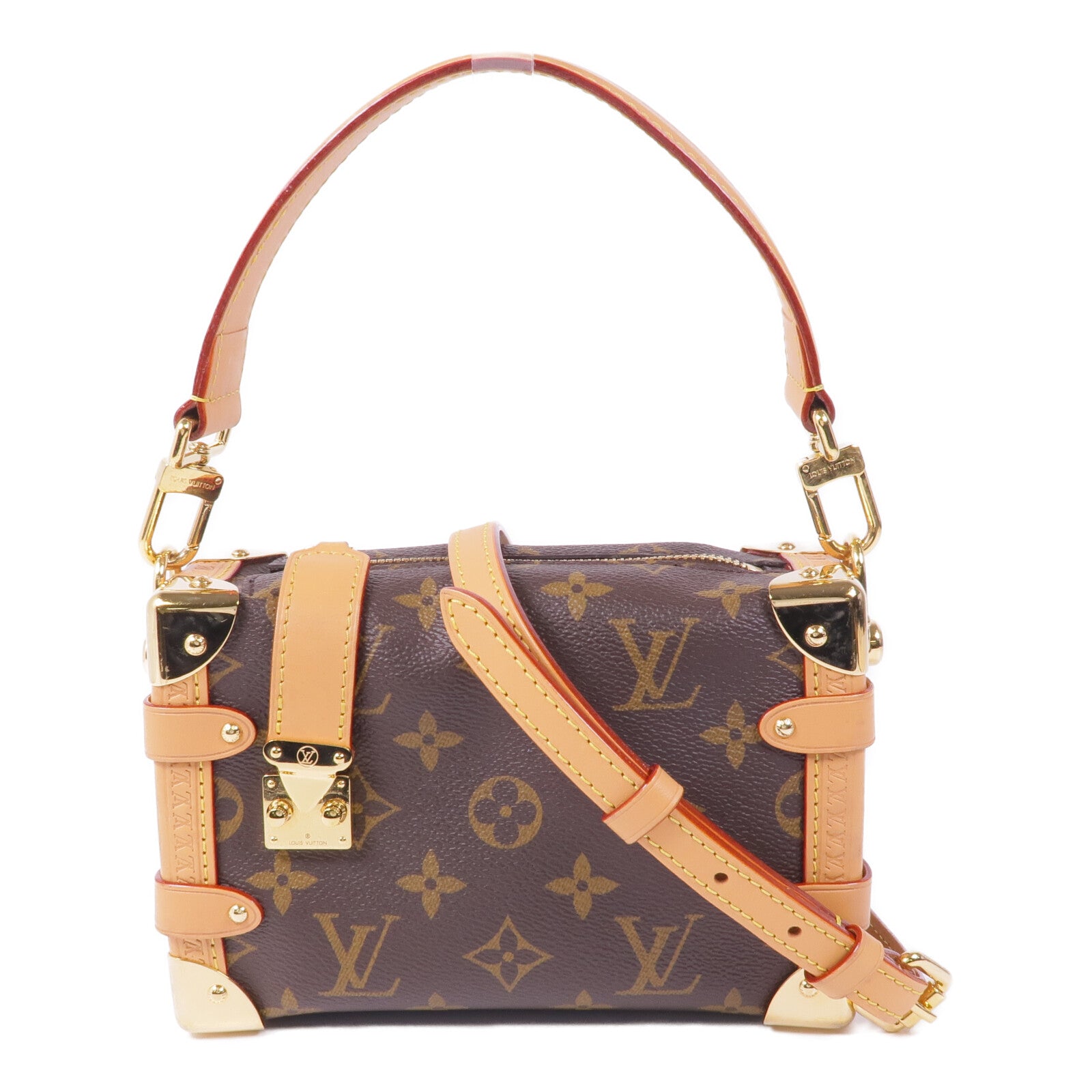 LOUIS VUITTON Monogram Side Trunk PM金扣手挽肩背兩用袋
