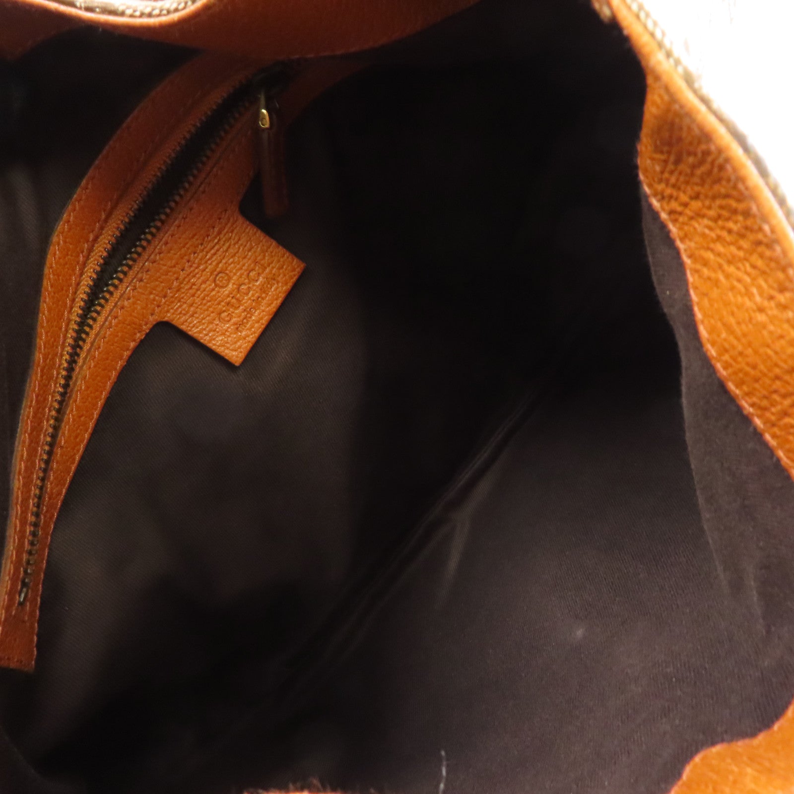 GUCCI 帆布/牛皮皮革Shoulder Bag金扣肩背袋啡色