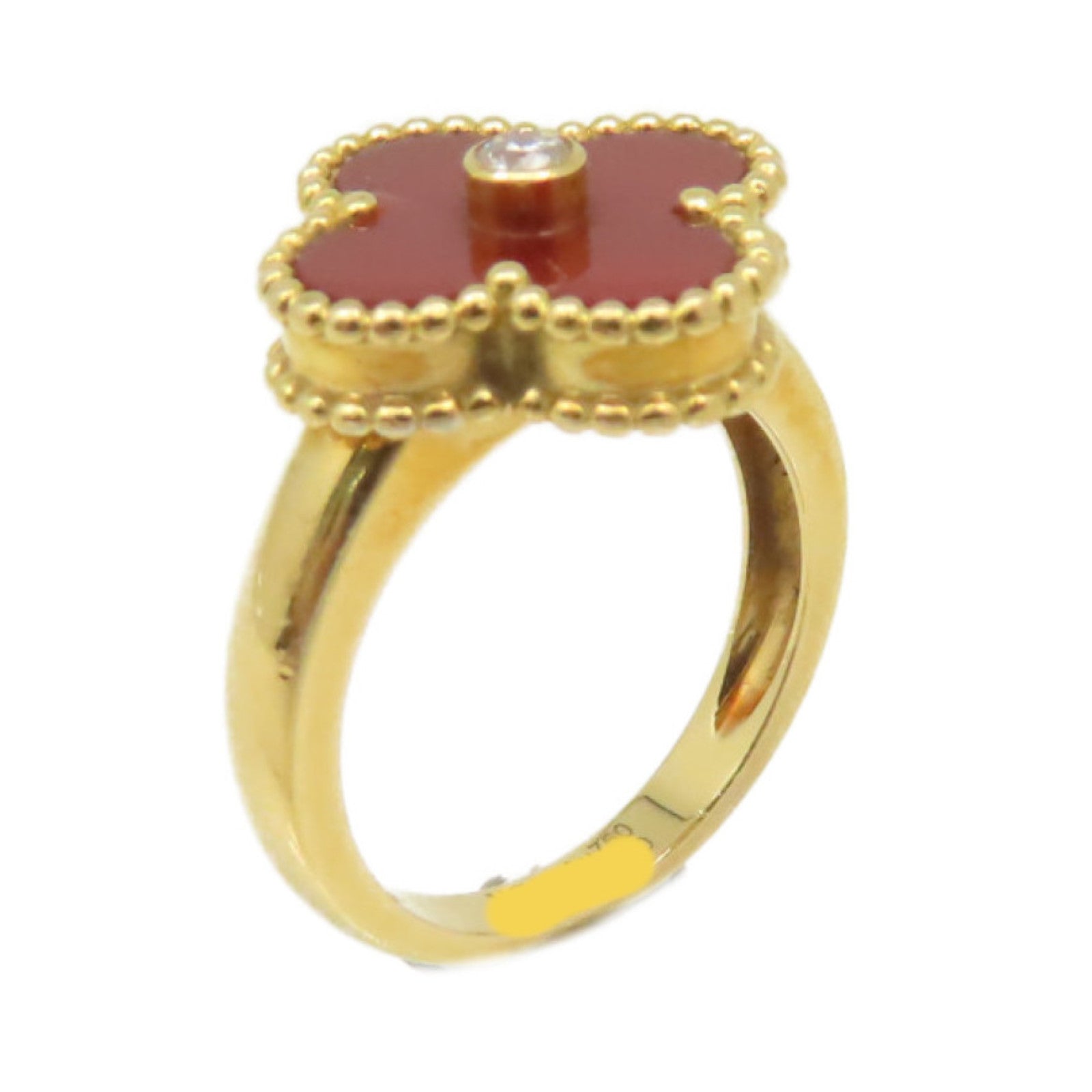 Van Cleef & Arpels 【激減優惠】18K黃金/紅玉髓/鑽石Vintage Alhambra Ring戒指紅色/金色#50/US#5