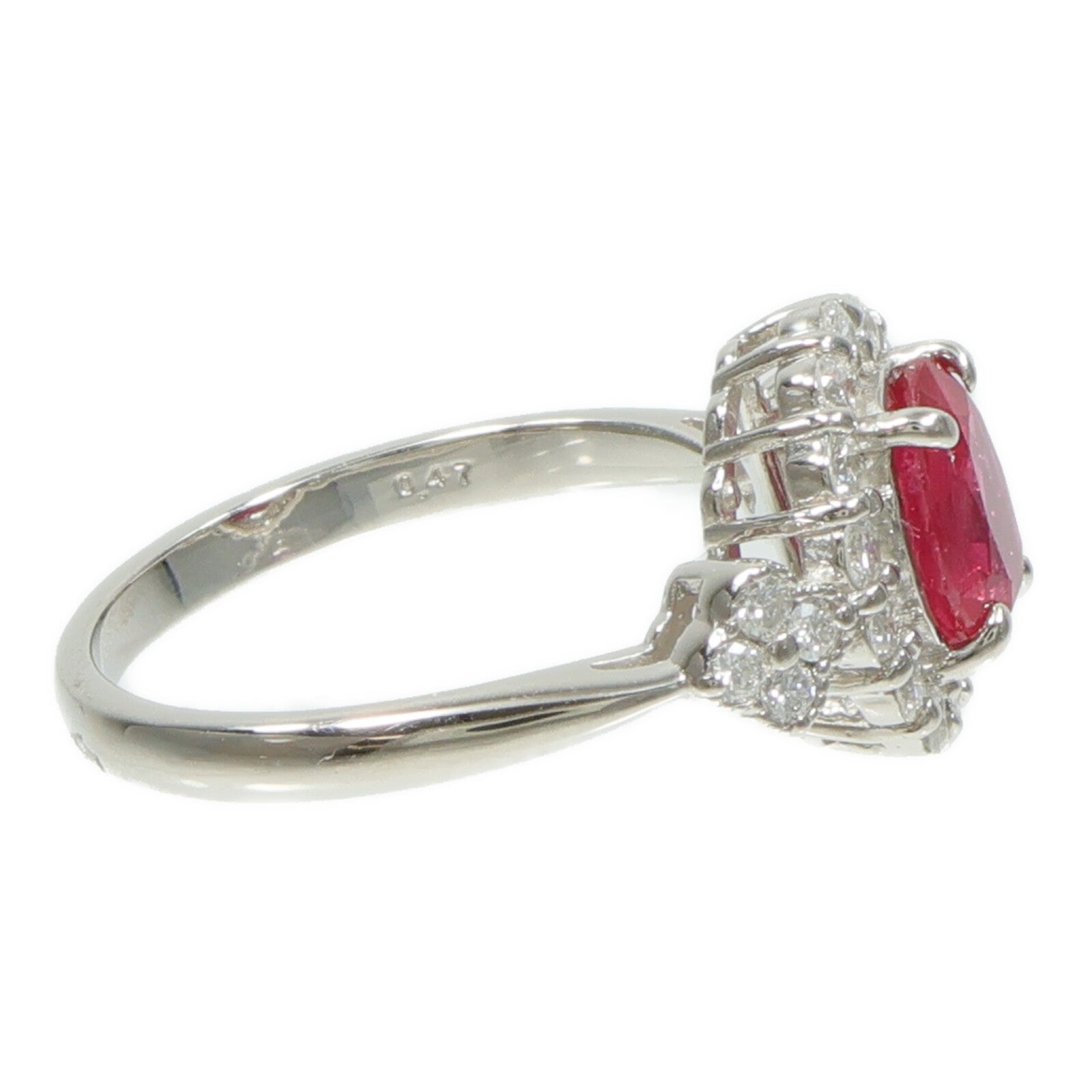 JEWELRY PT900鉑金Ruby Diamond Ring紅寶石/鑽石戒指