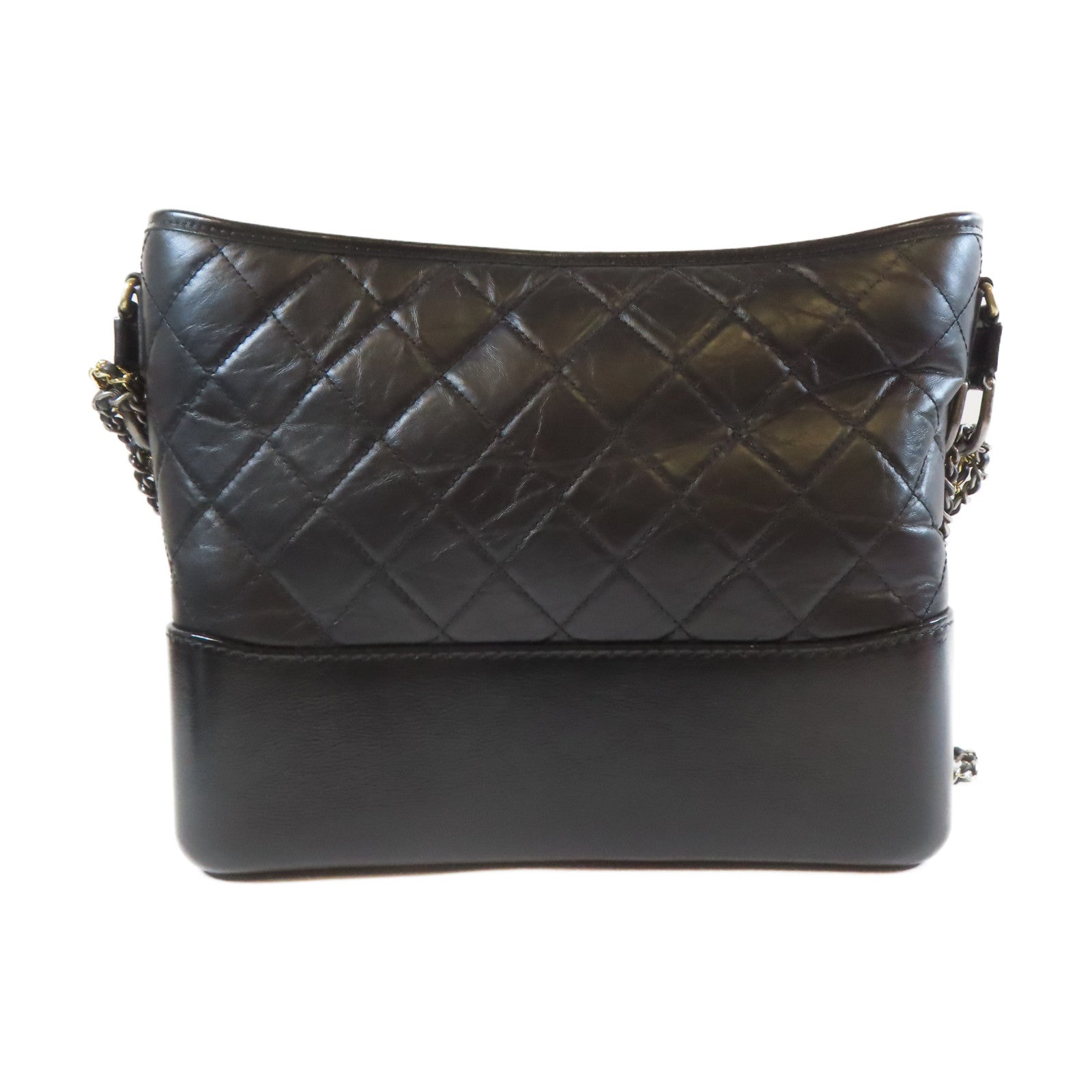 CHANEL 【清倉大減價】菱格牛皮皮革Gabrielle Large Shoulder Bag金銀扣鏈帶肩背袋黑色