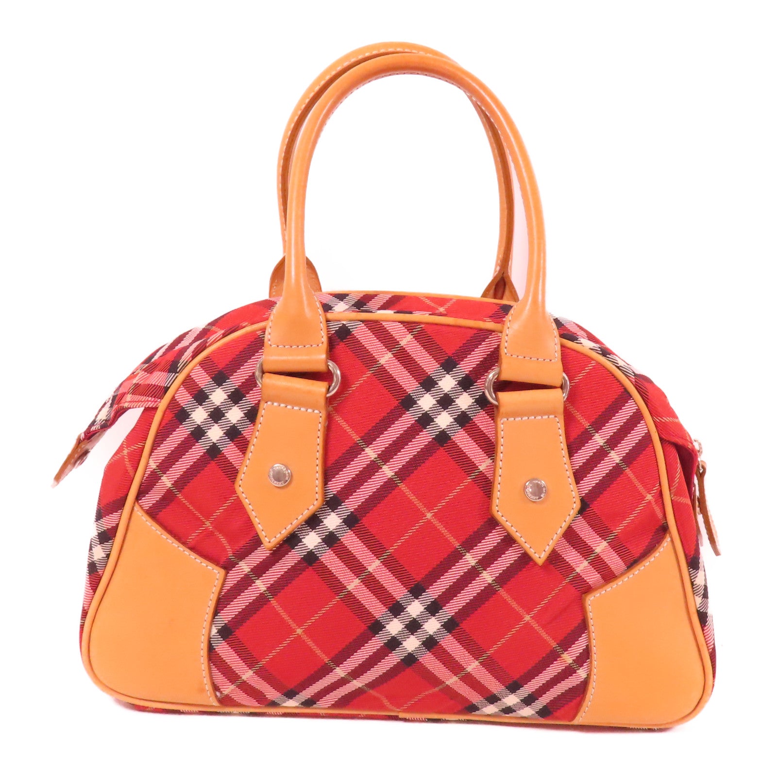 BURBERRY BLUE LABEL 帆布THand Bag銀扣手挽袋