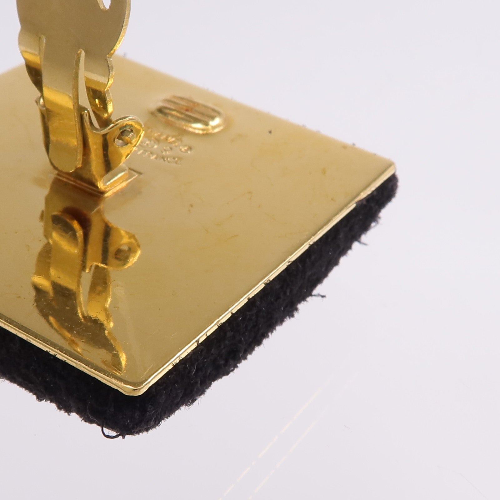 CHANEL 麂皮皮革/金屬Earrings耳環