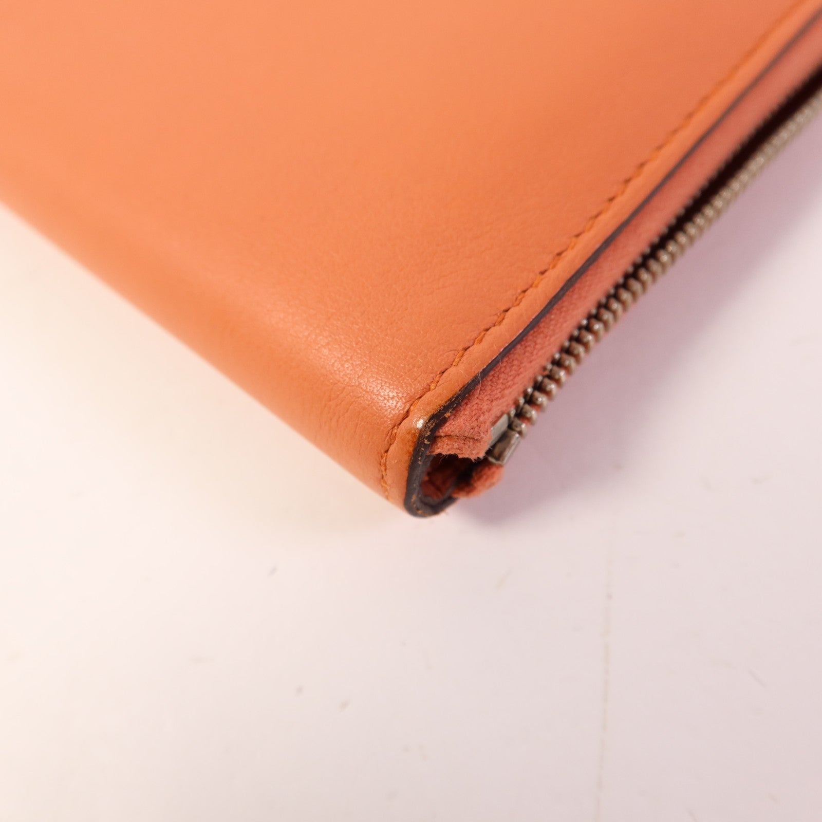 HERMES 【激減優惠】Swift皮革Azap Long Wallet銀扣長錢包Flamingo