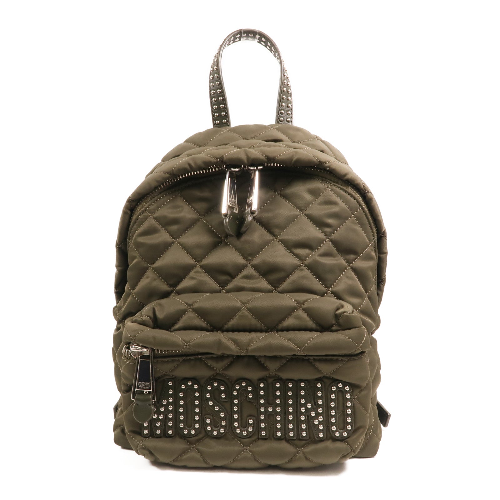 MOSCHINO 尼龍Backpack銀扣背包