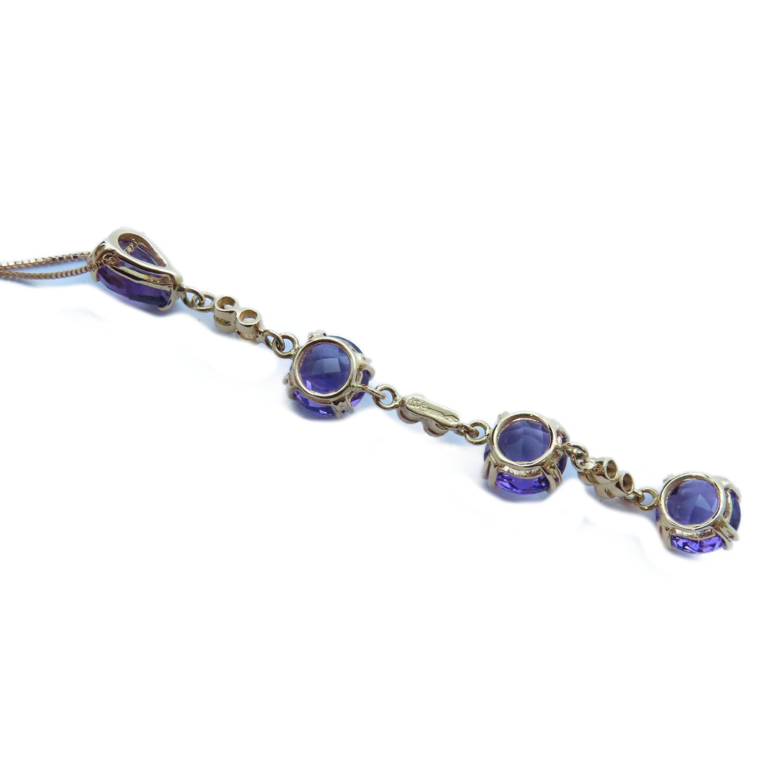 JEWELRY 18K黃金Amethyst/Diamond Necklace紫晶/0.03ct鑽石項鍊#40cm