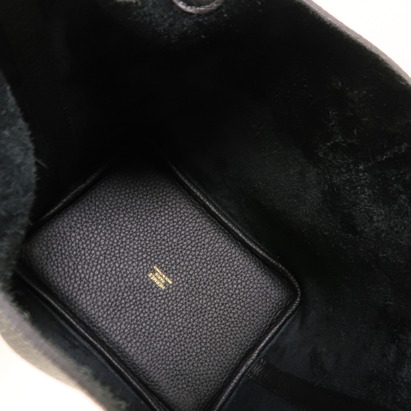 HERMES Clemence皮革Picotin PM手挽袋Noir