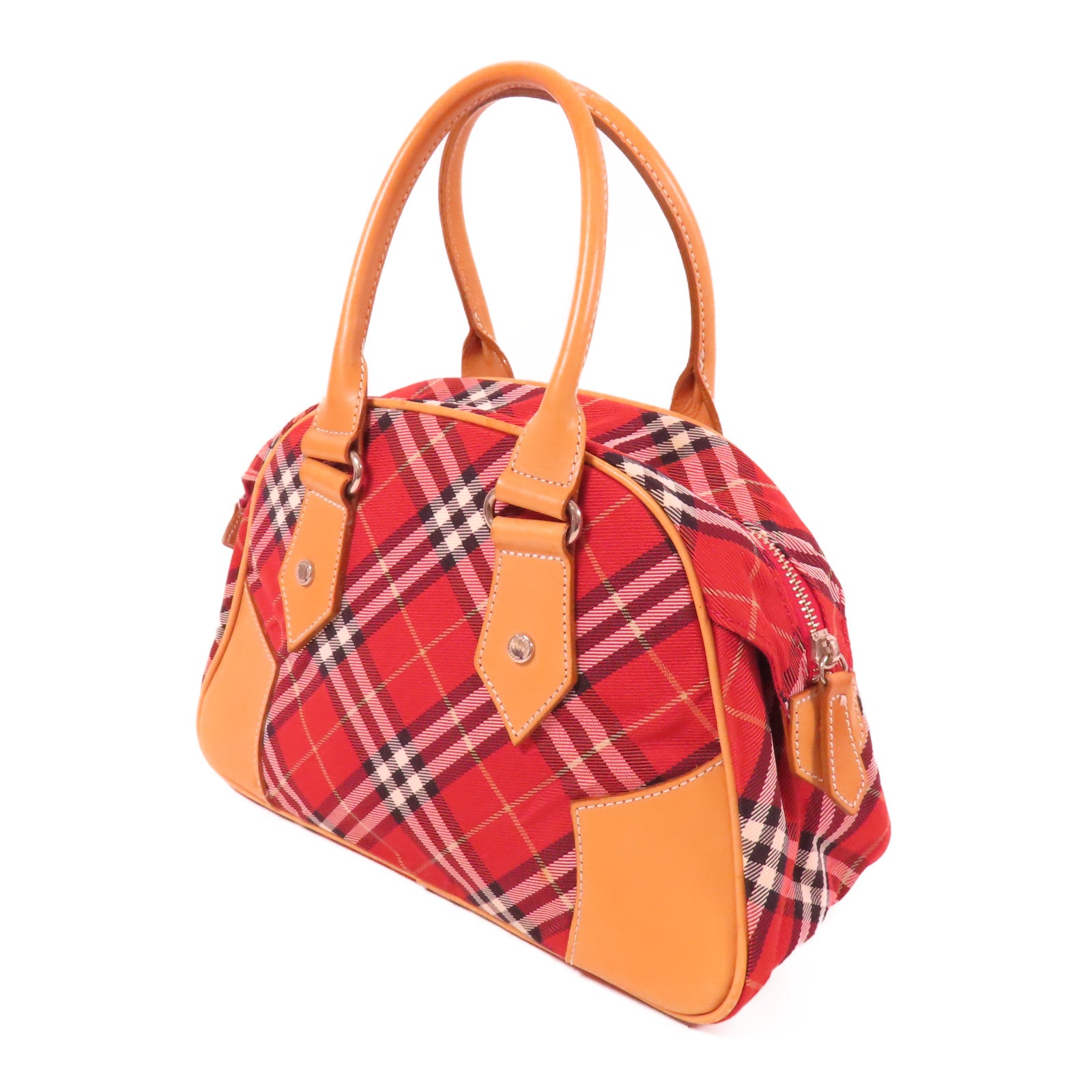 BURBERRY BLUE LABEL 帆布THand Bag銀扣手挽袋