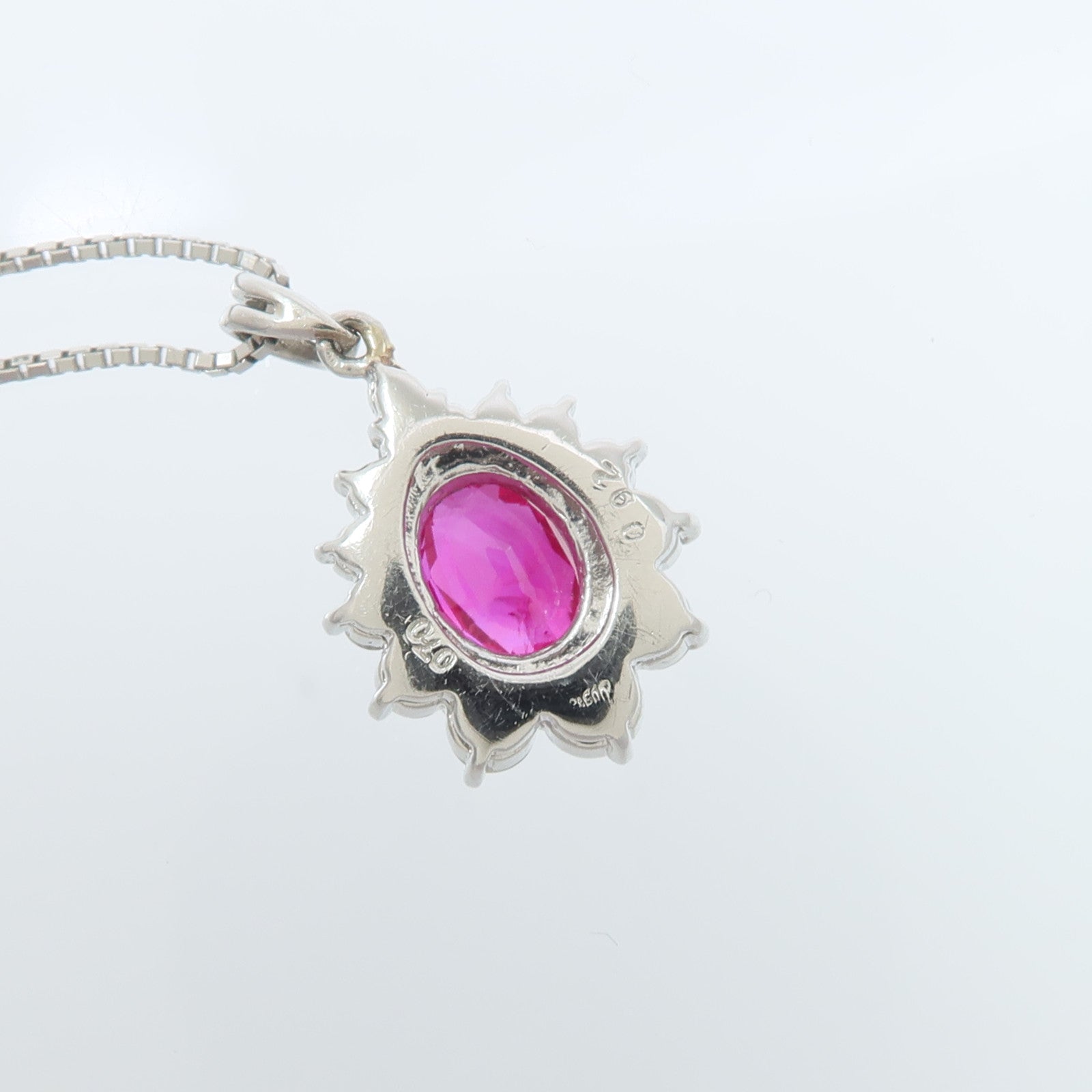 JEWELRY PT900/PT850鉑金Ruby Diamond Necklace紅寶石/鑽石項鍊