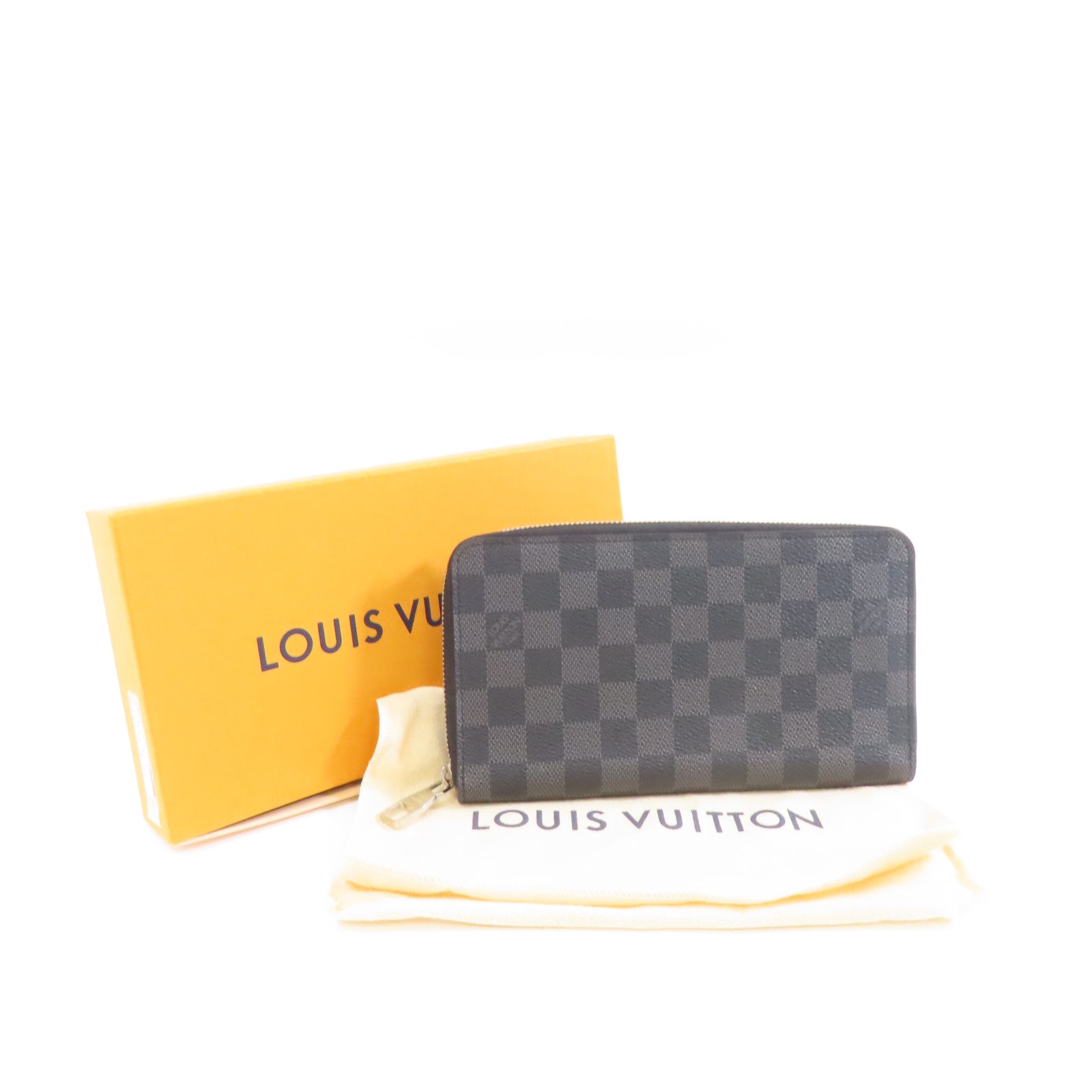 LOUIS VUITTON Damier Graphite Zippy Long Wallet銀扣長錢包黑色