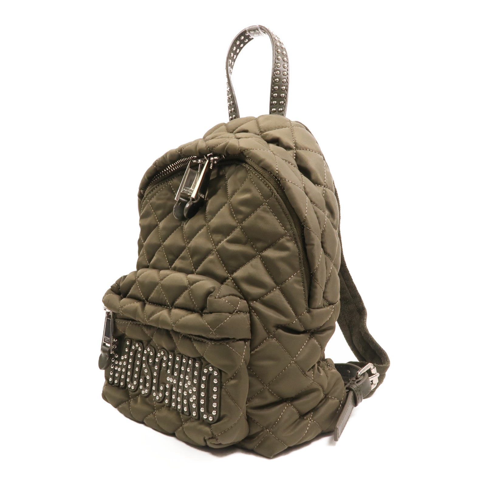 MOSCHINO 尼龍Backpack銀扣背包