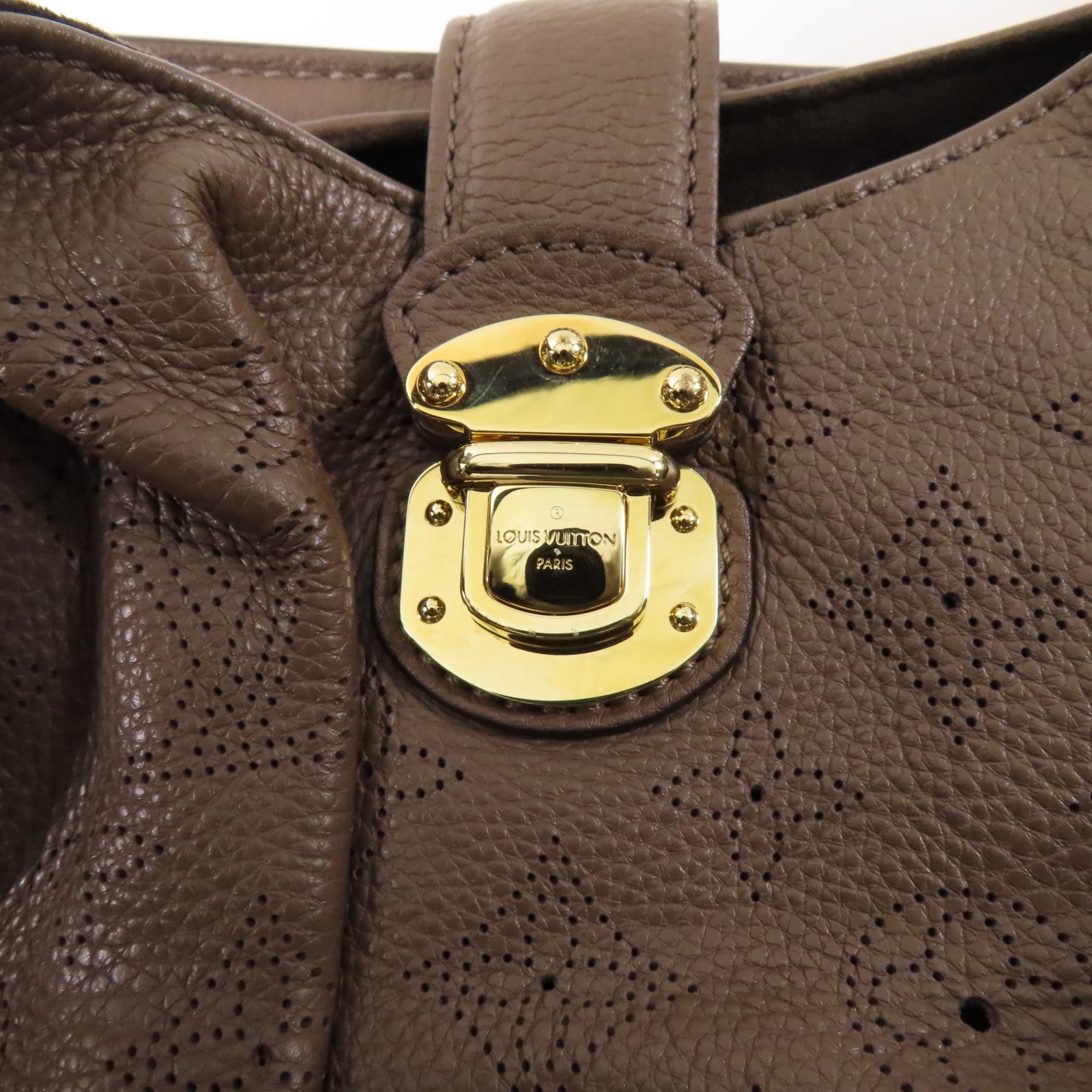 LOUIS VUITTON Mahina皮革Mahina金扣肩背袋