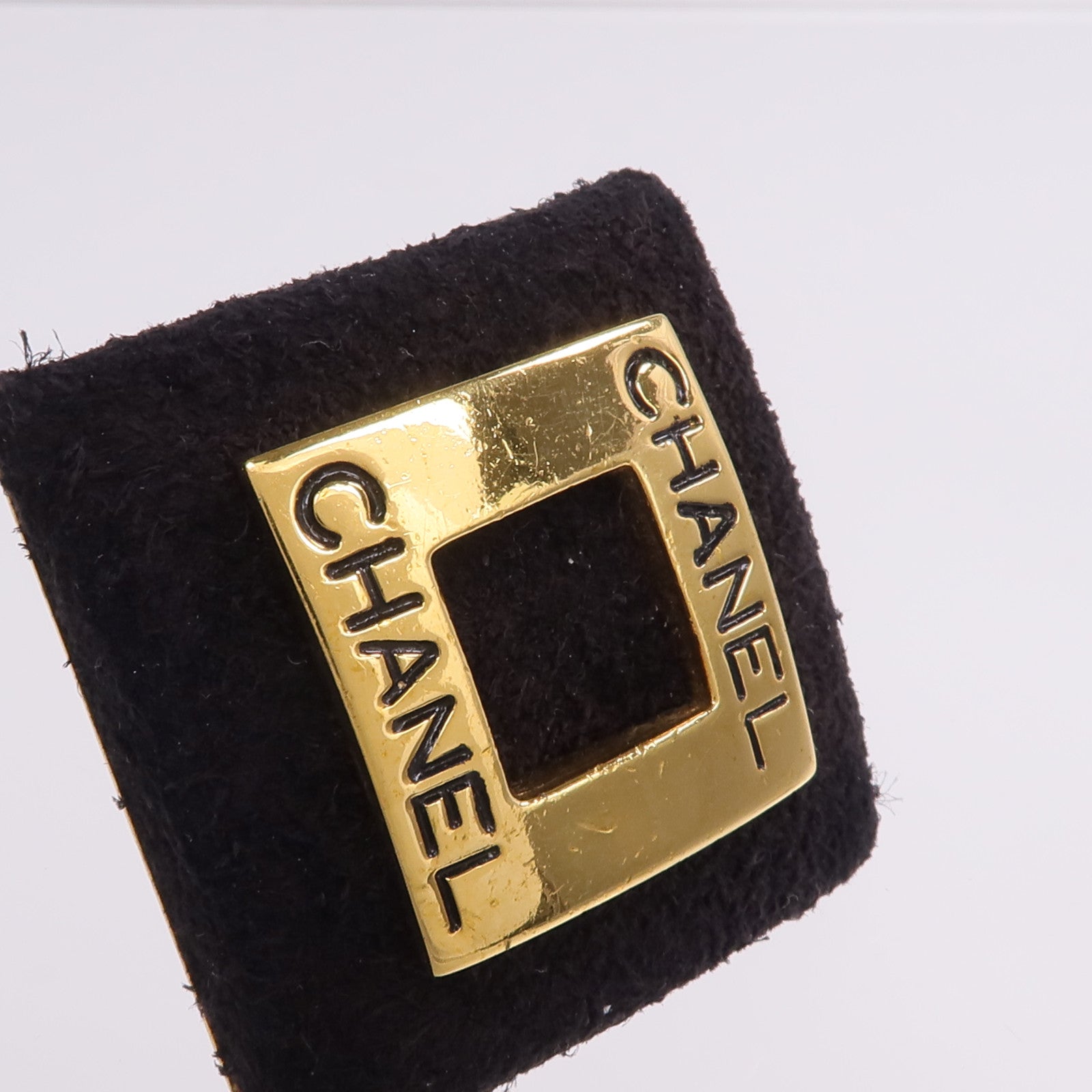 CHANEL 麂皮皮革/金屬Earrings耳環