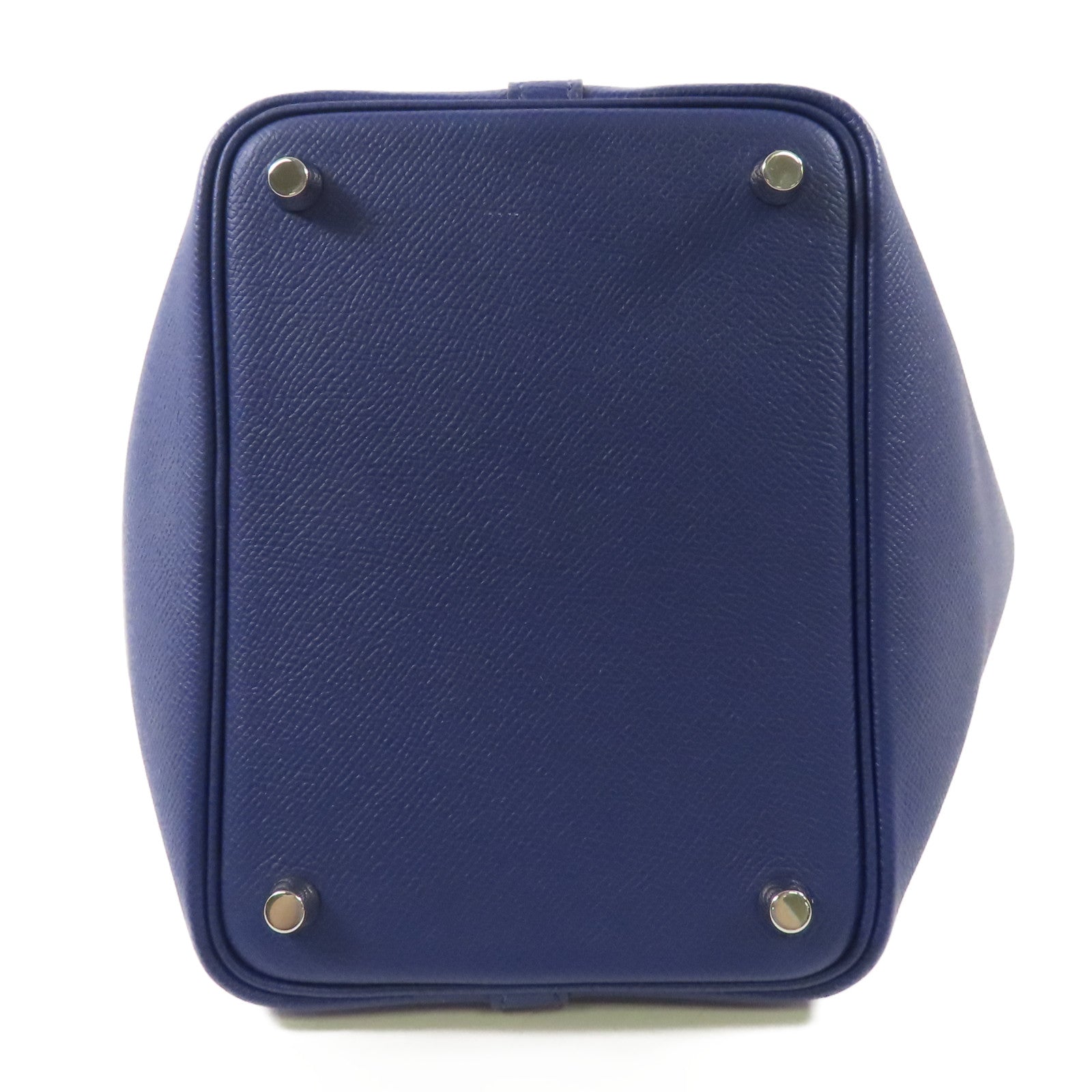 HERMES Epsom皮革Picotin PM銀扣手挽袋Bleu Saphir