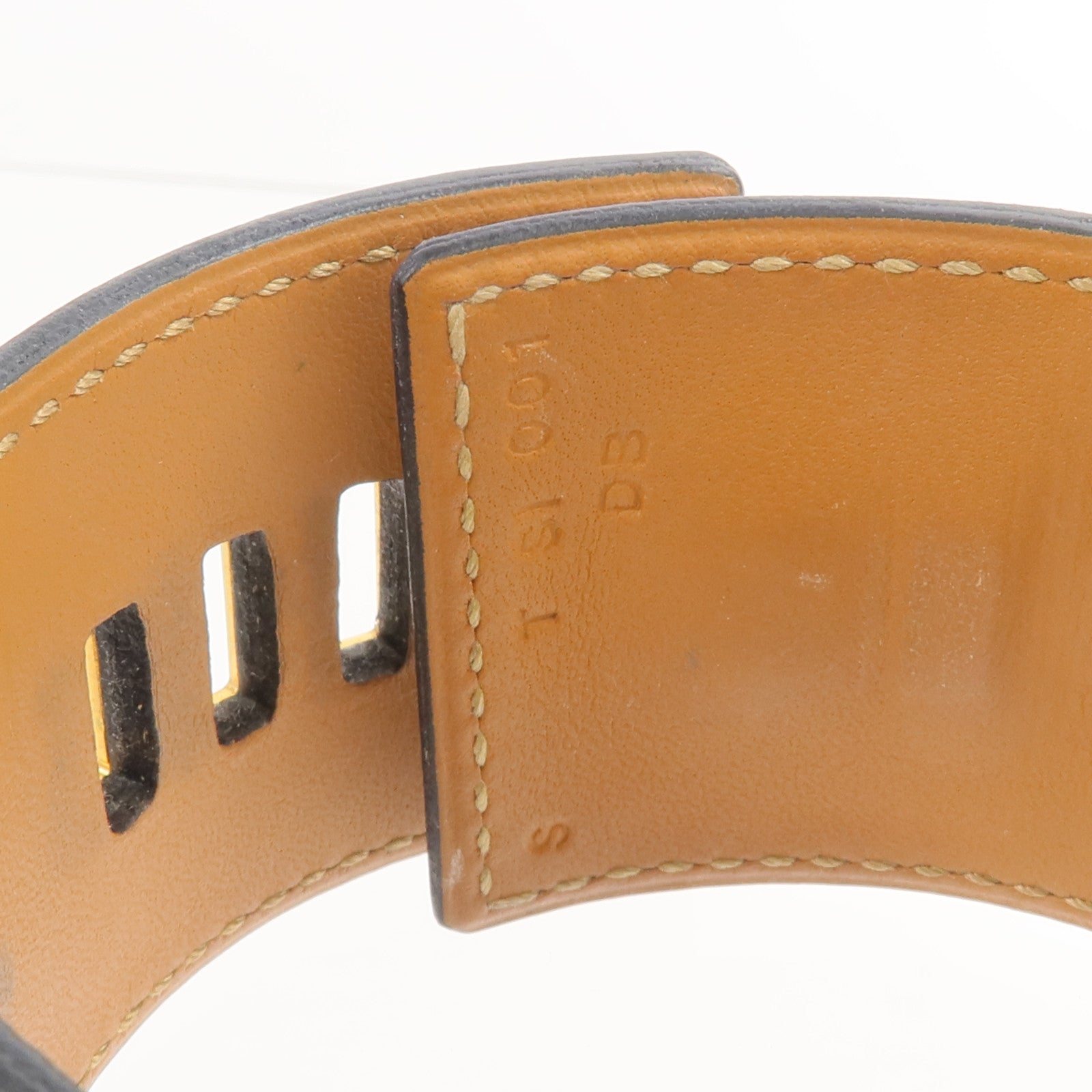 HERMES Box Calf皮革Collier de Chien手鐲Noir