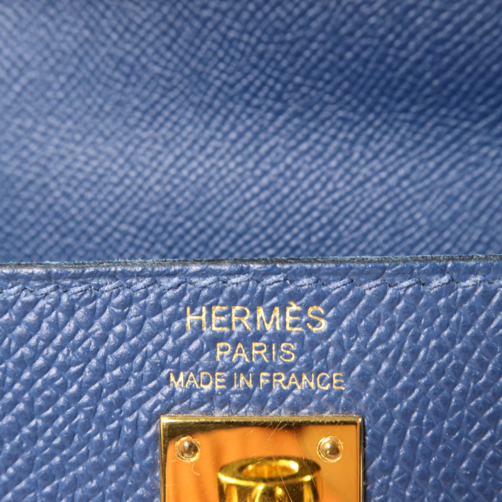HERMES Epsom皮革皮革Kelly 25手挽肩背兩用袋Deep Blue