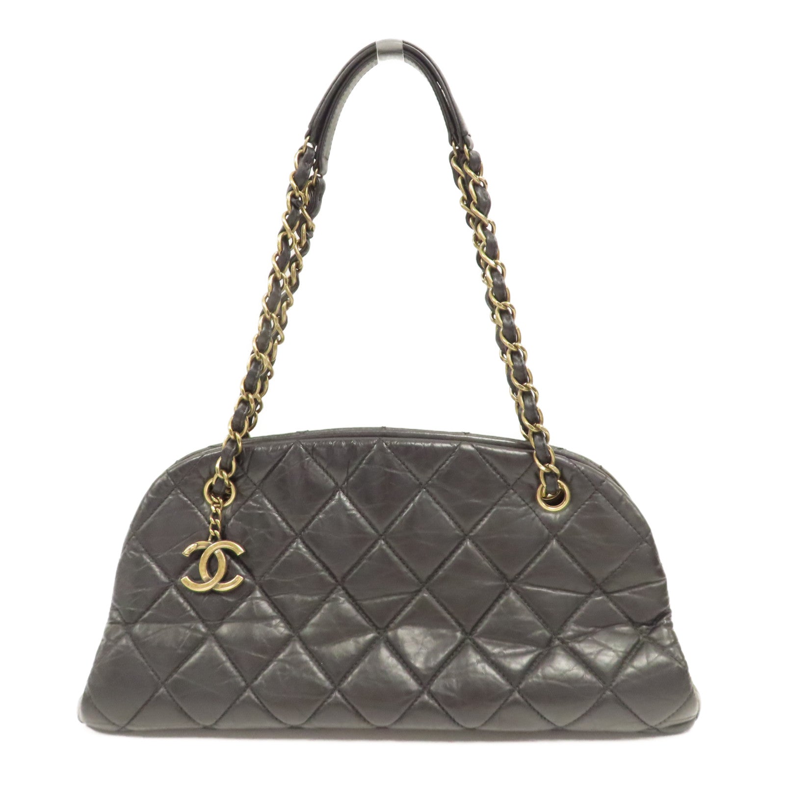 CHANEL 【激減優惠】菱格牛皮皮革Chain Shoulder Bag金扣鏈帶肩背袋黑色