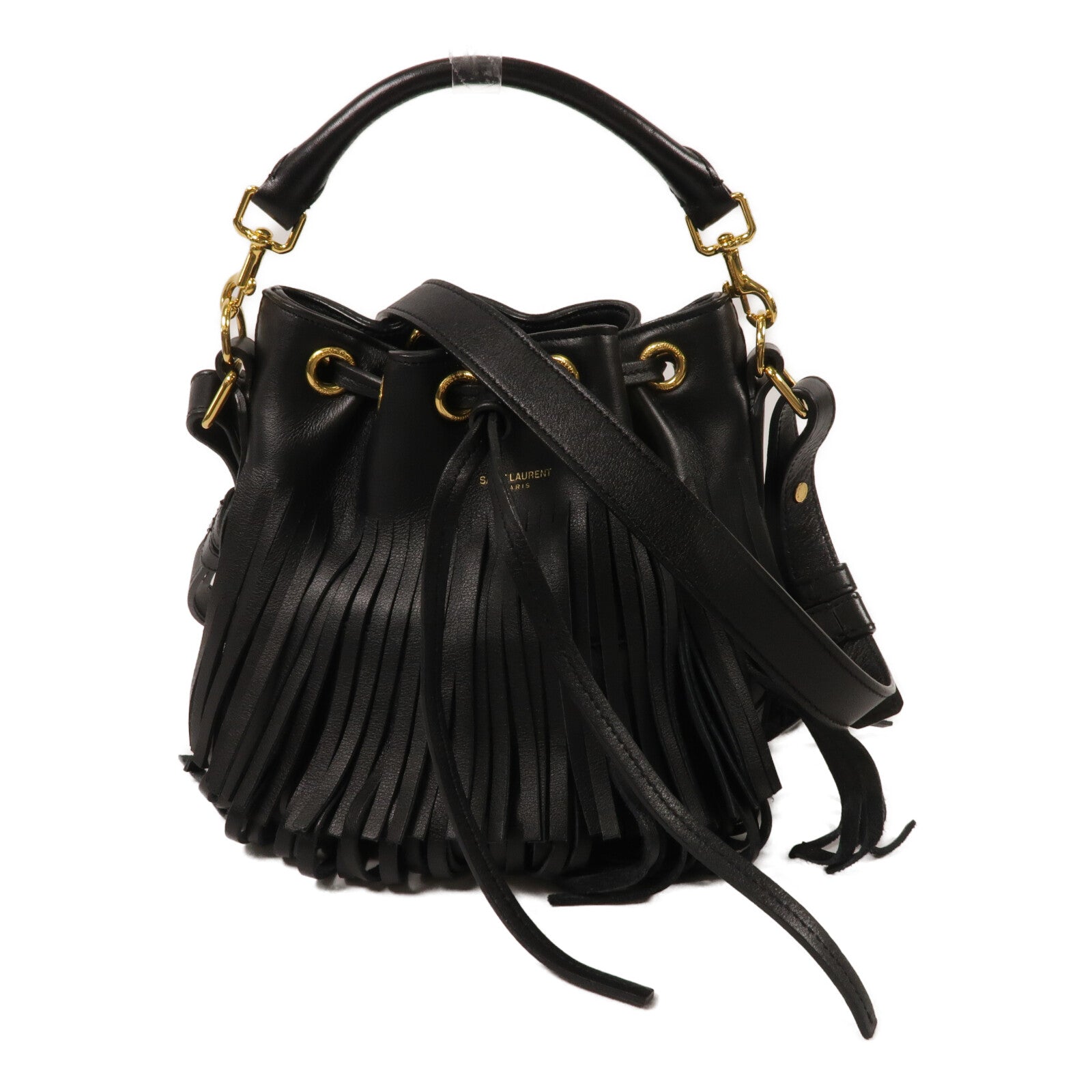 SAINT LAURENT 牛皮皮革Emmandle Fringed Bag手挽肩背兩用袋