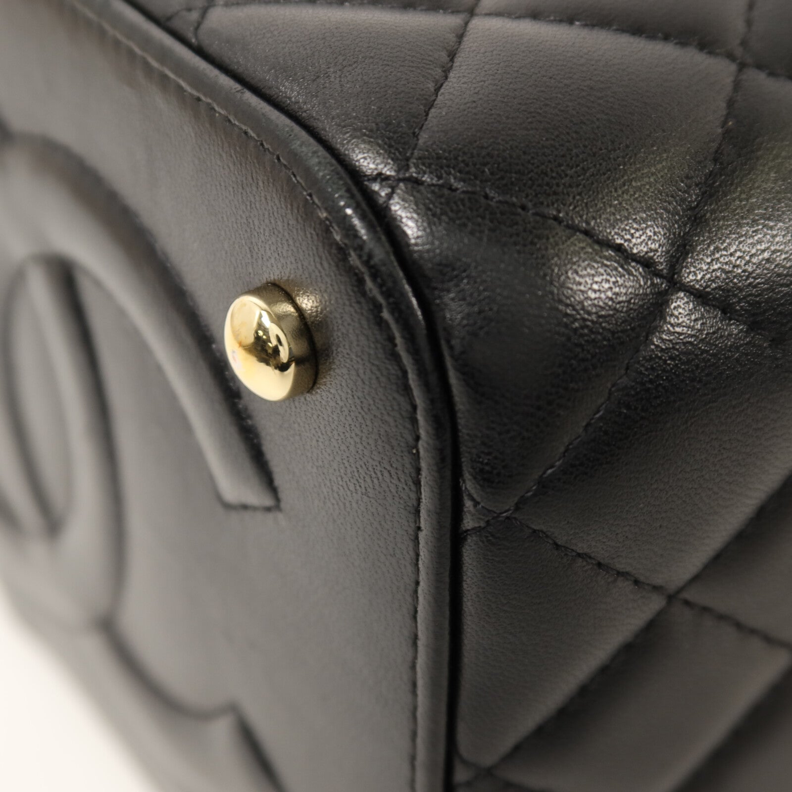 CHANEL 羊皮皮革Vanity Case金扣鏈帶手挽肩背袋