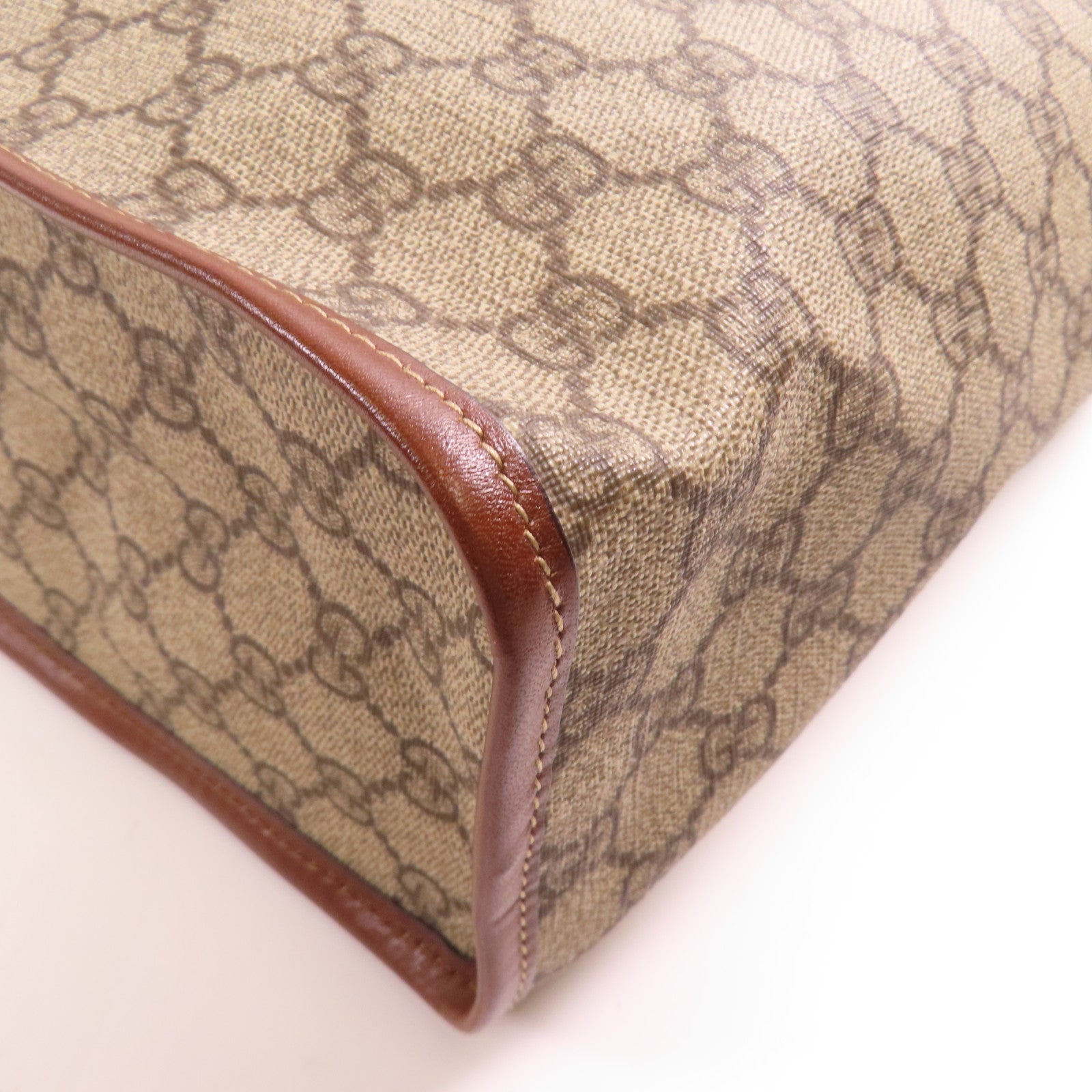 GUCCI GG Tote Bag 211135 Coated Canvas Brown