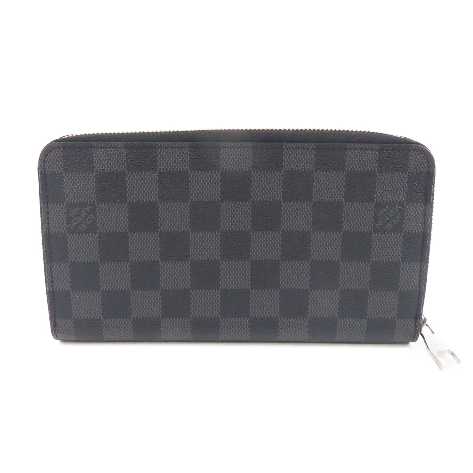LOUIS VUITTON Damier Graphite Zippy Long Wallet銀扣長錢包黑色