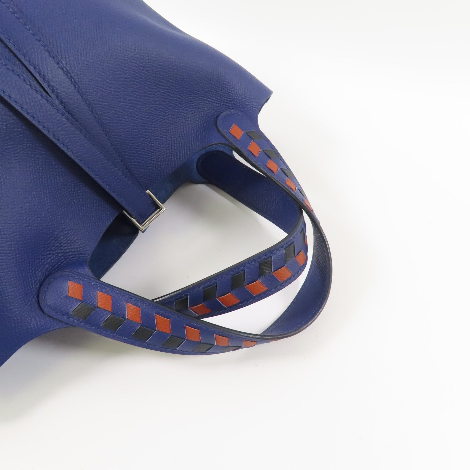 HERMES Epsom皮革Picotin PM銀扣手挽袋Bleu Saphir